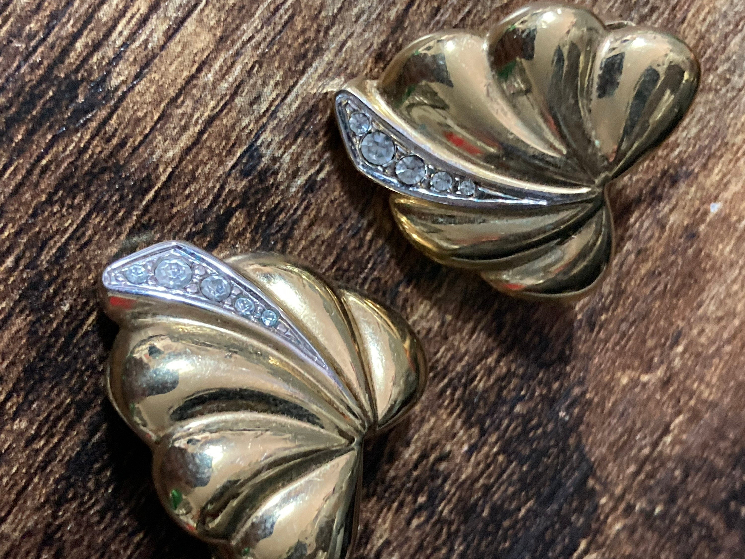 Clip on high end clear diamanté paste leaf stud earrings