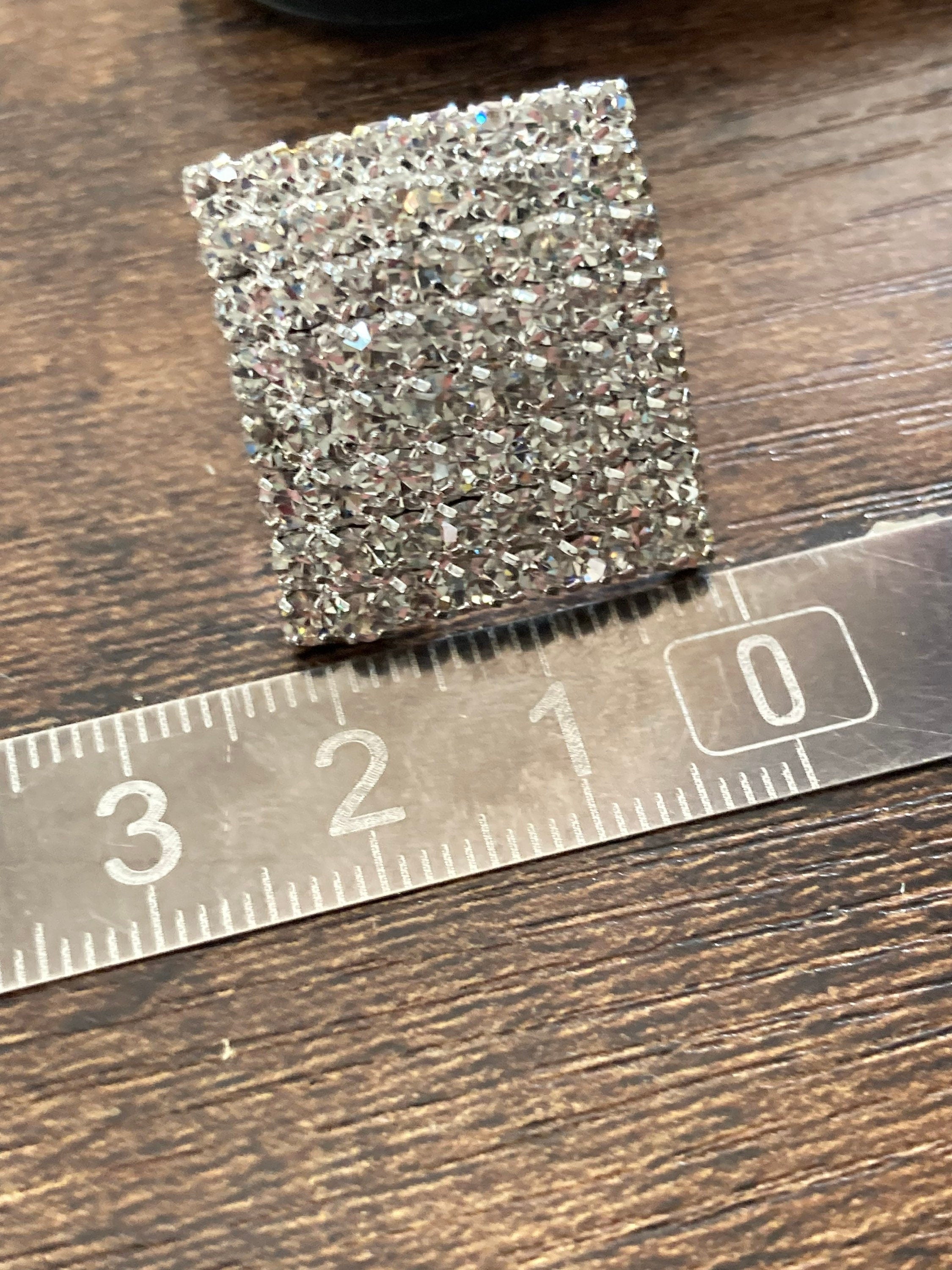 2cm large square diamanté stud pierced earrings