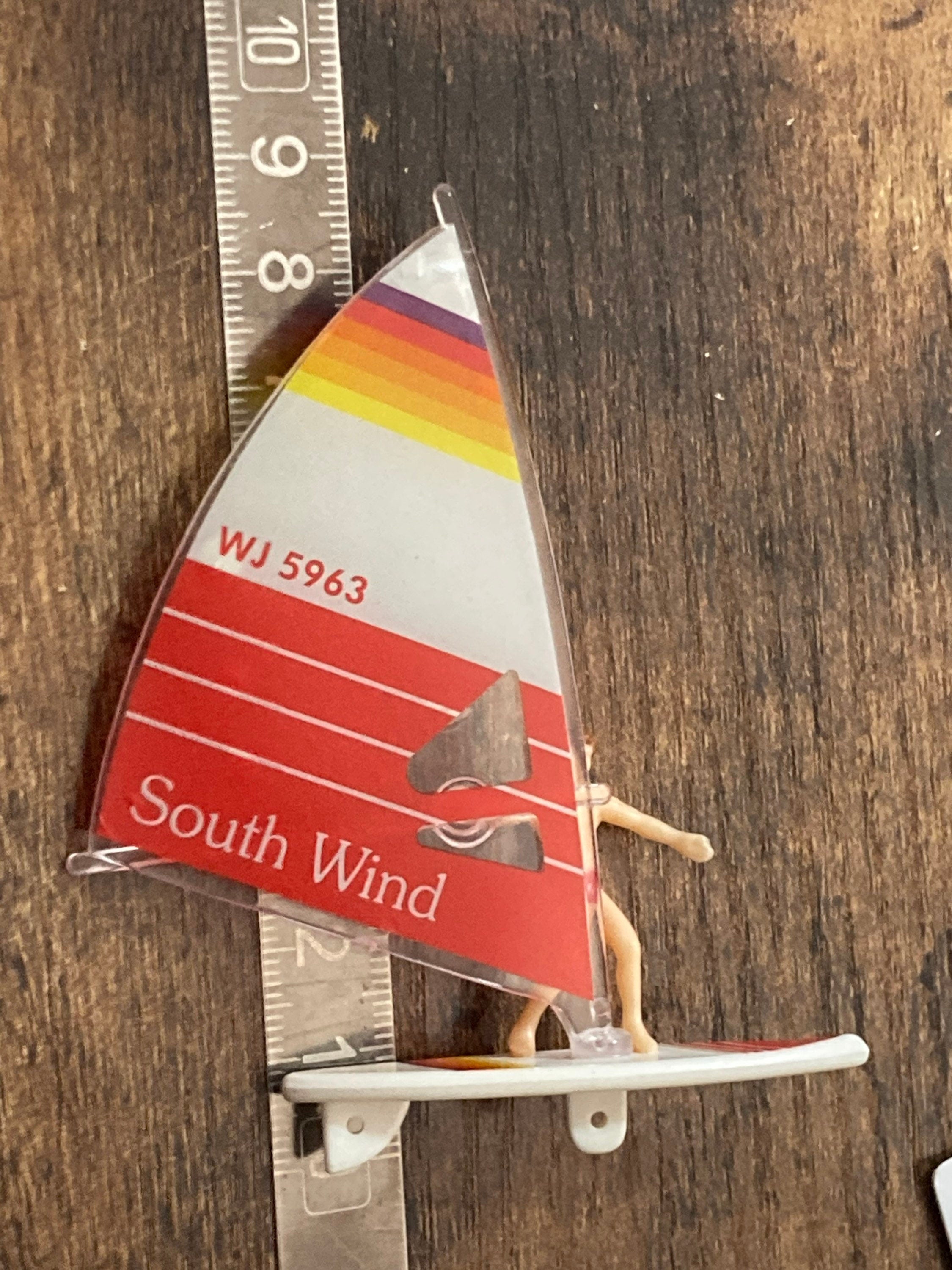 Retro windsurfer windsurfing cake topper plastic