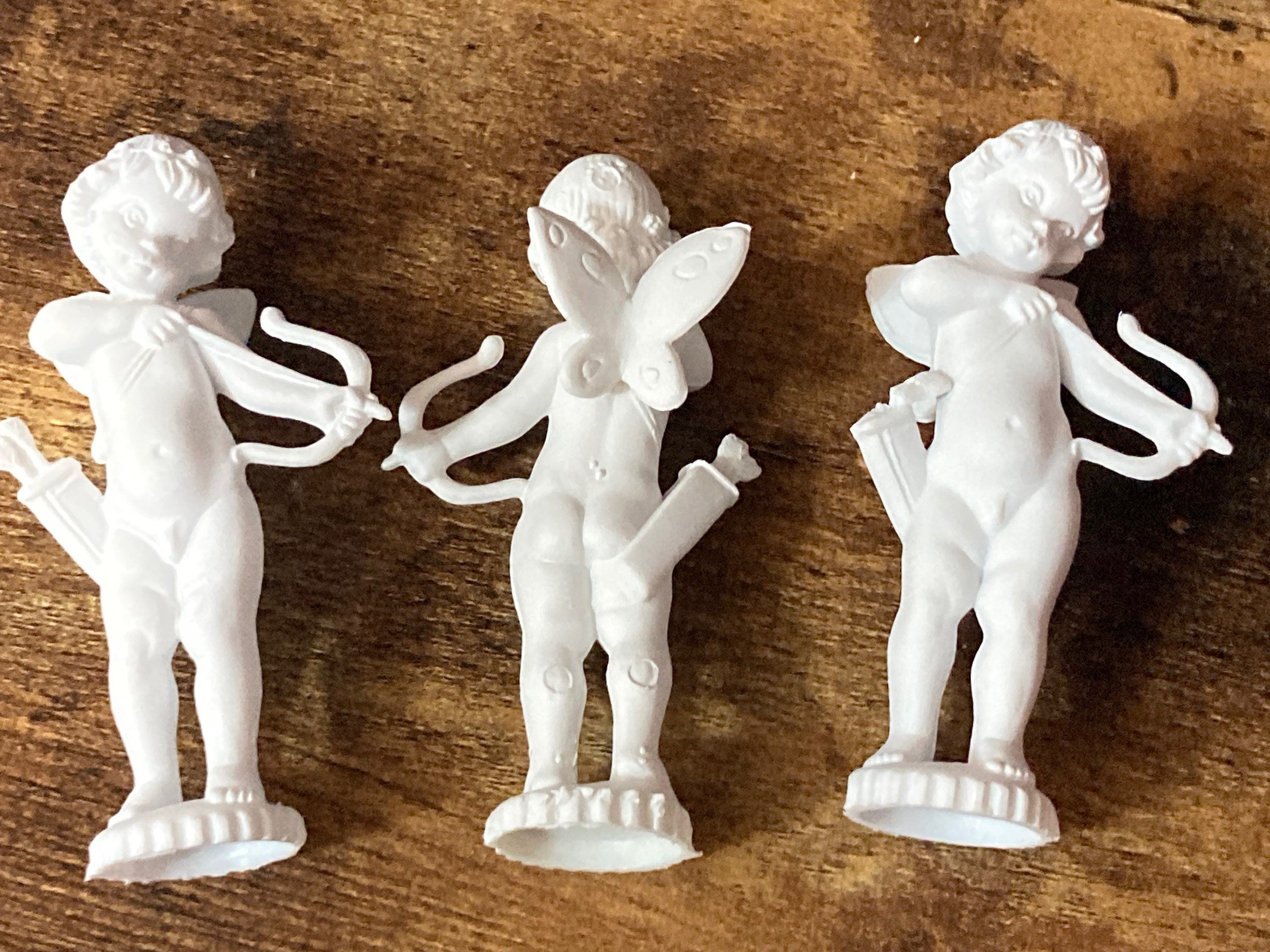 3 x white Cherub cake topper cupcake decorations reusable wedding bridal