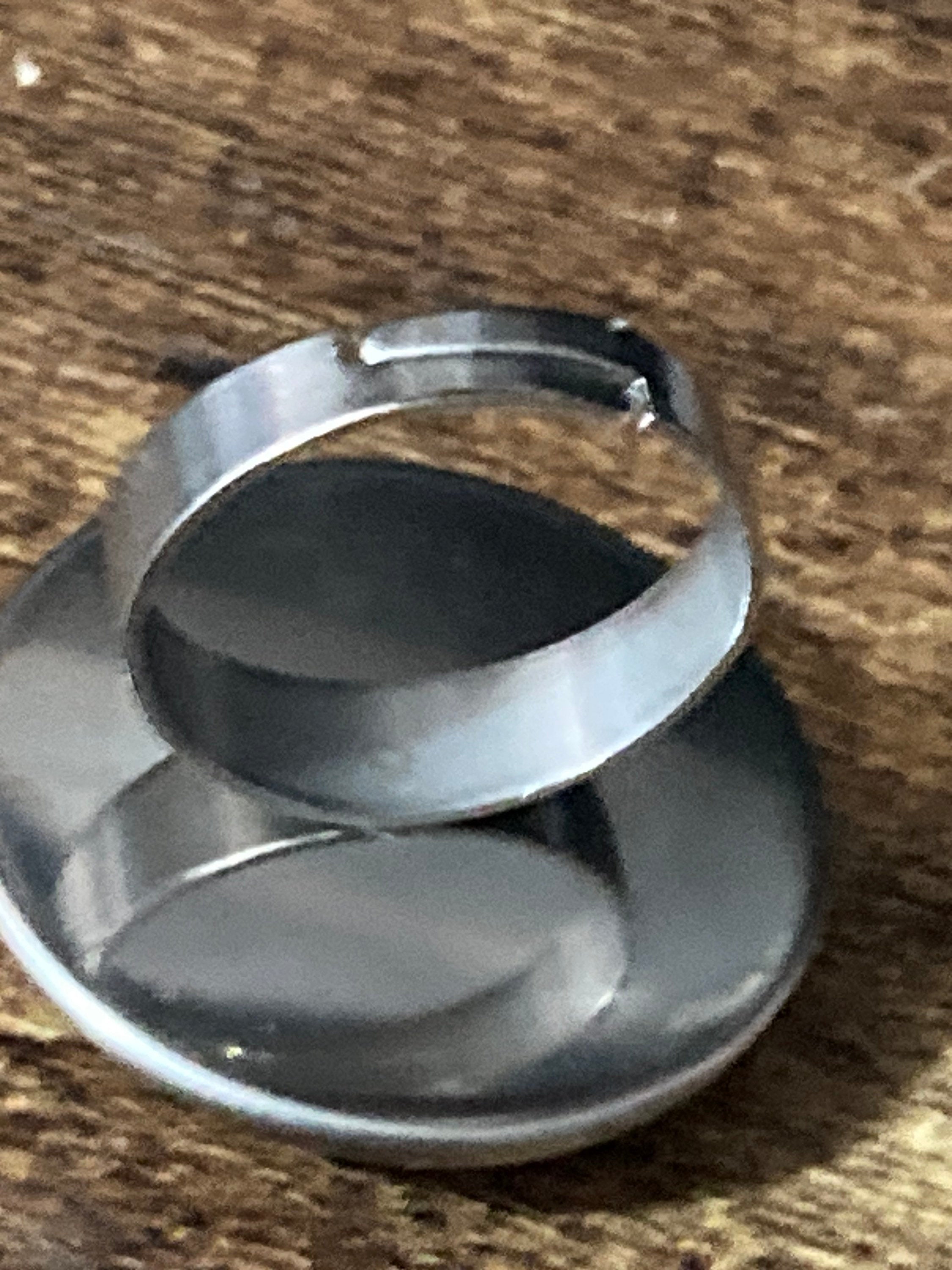 Oversized Leopard print ring stainless steel, non Tarnish glass cabochon