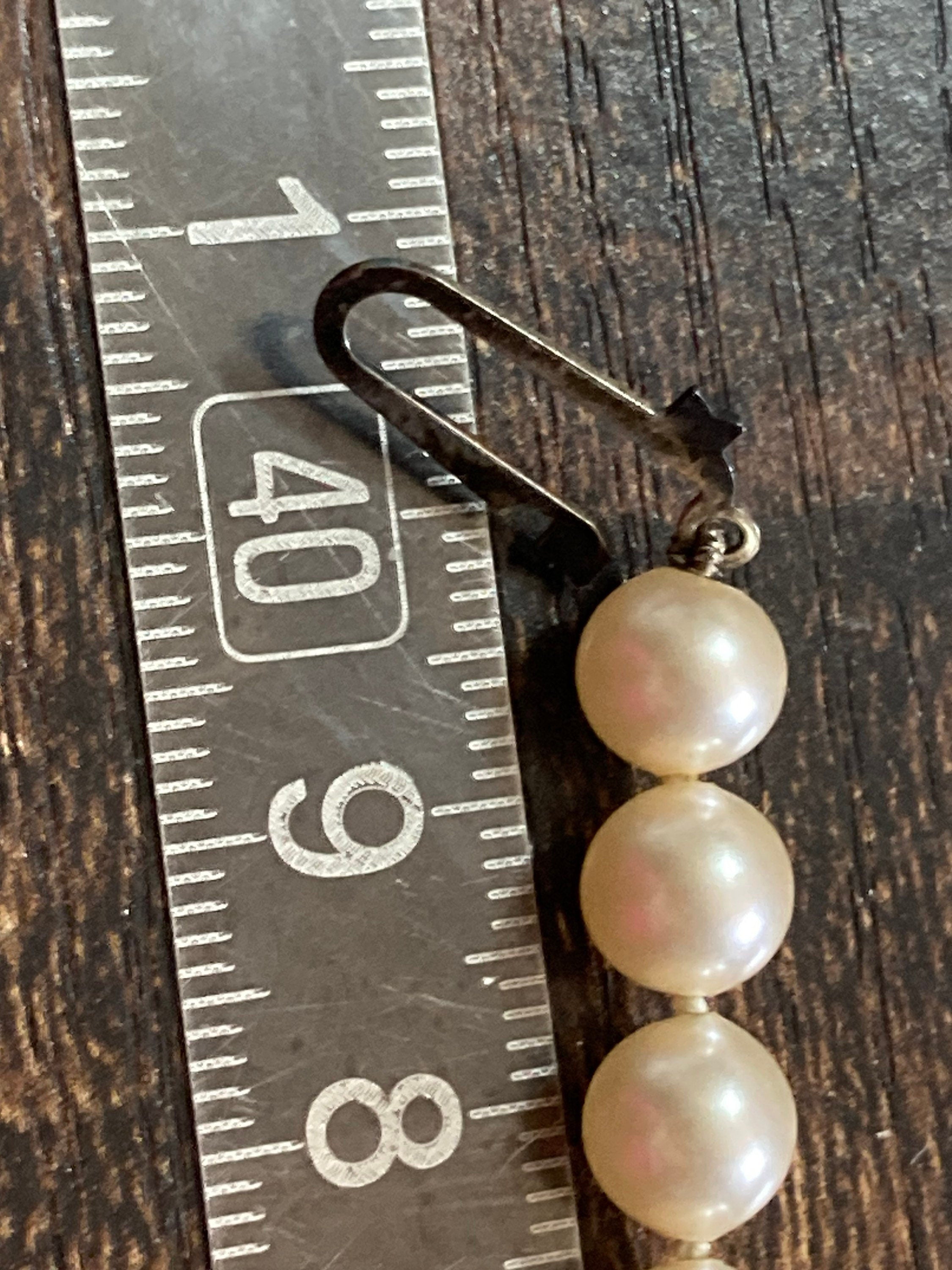 cream glass faux individually knotted pearl necklace short choker length 40cm