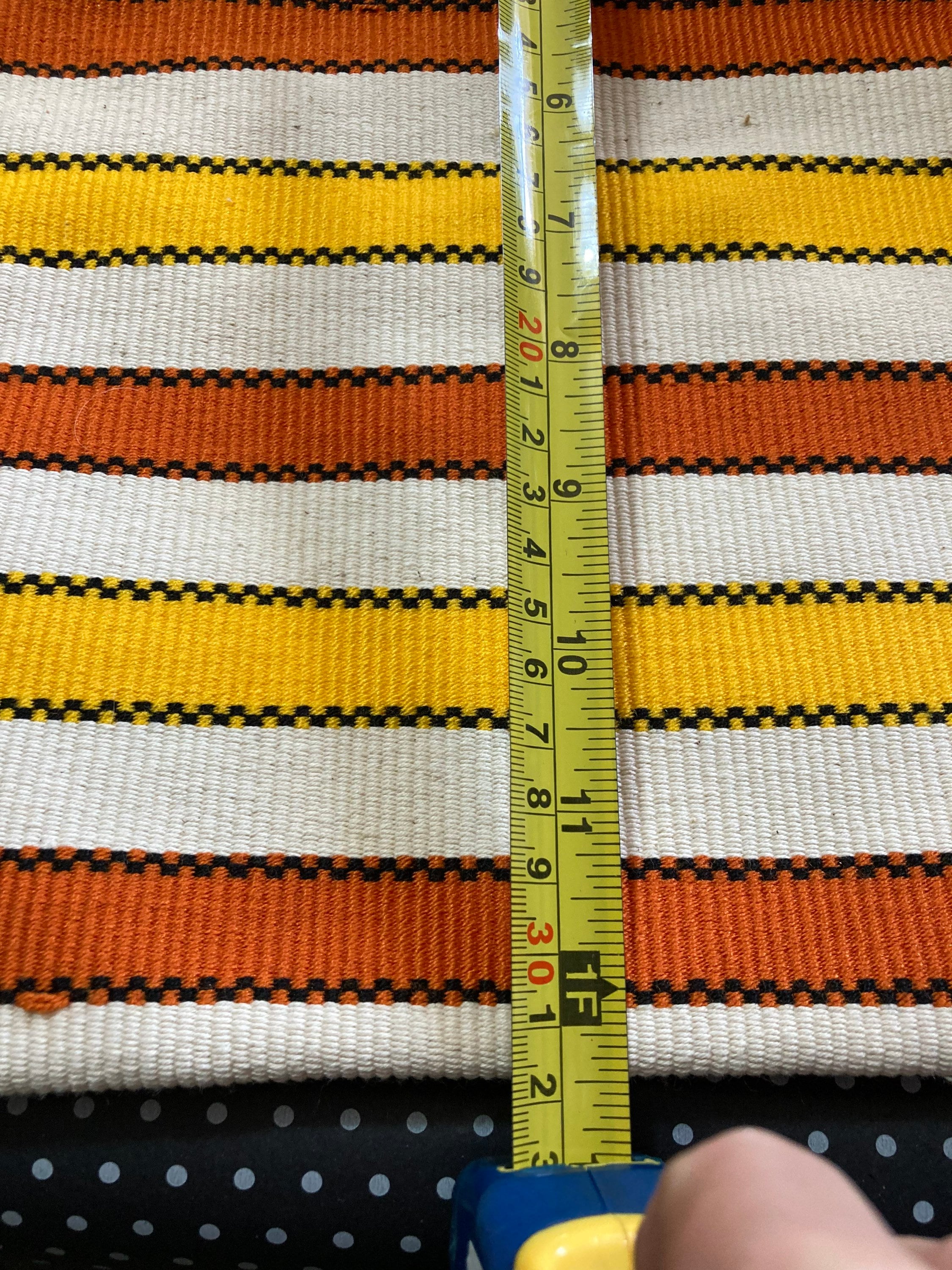 Vintage summer handbag with wooden handles orange yellow