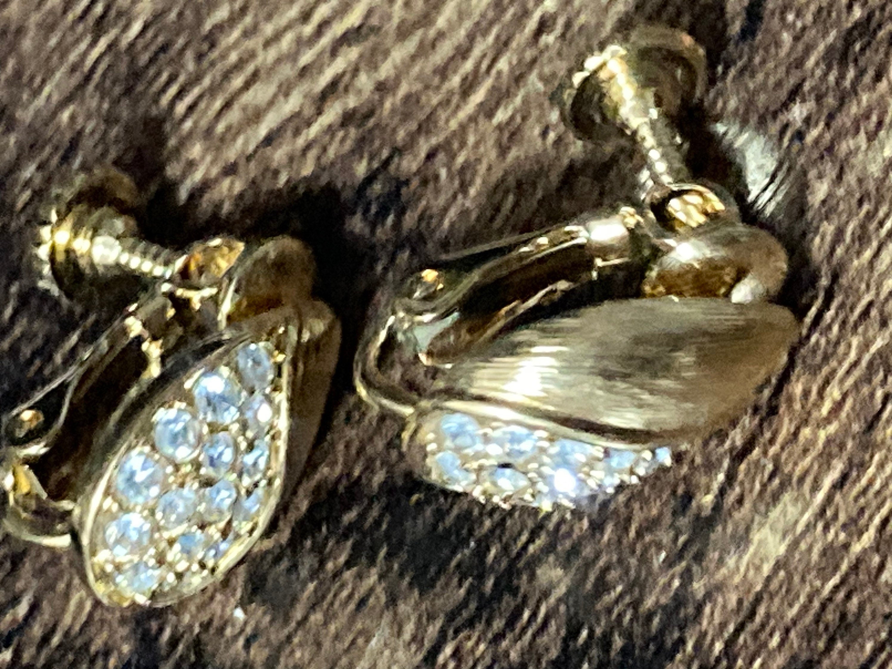 Small Diamanté paste gold tone Clip On Earrings