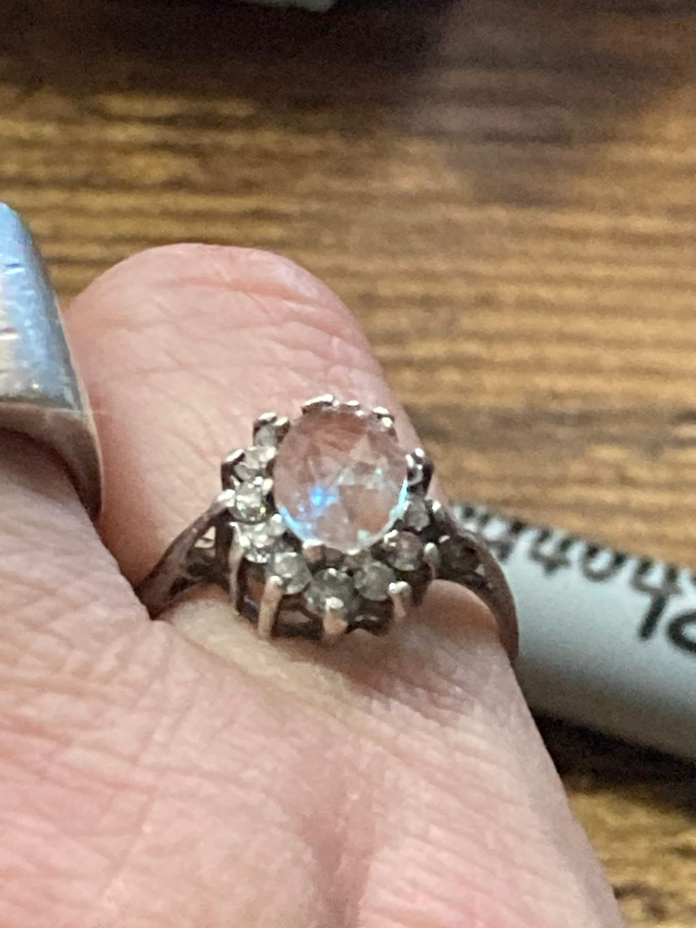 925 sterling silver saphiret cluster ring Antique size M.5