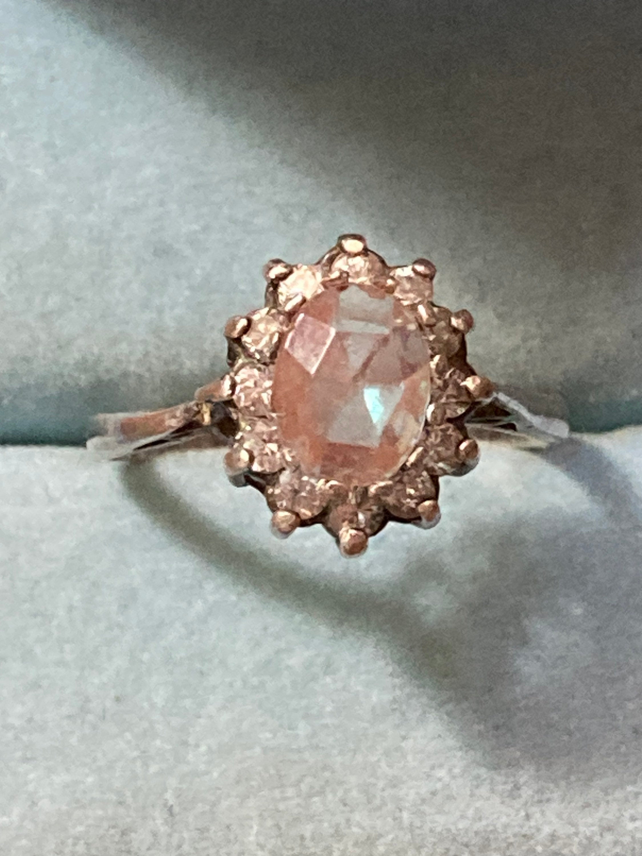 925 sterling silver saphiret cluster ring Antique size M.5