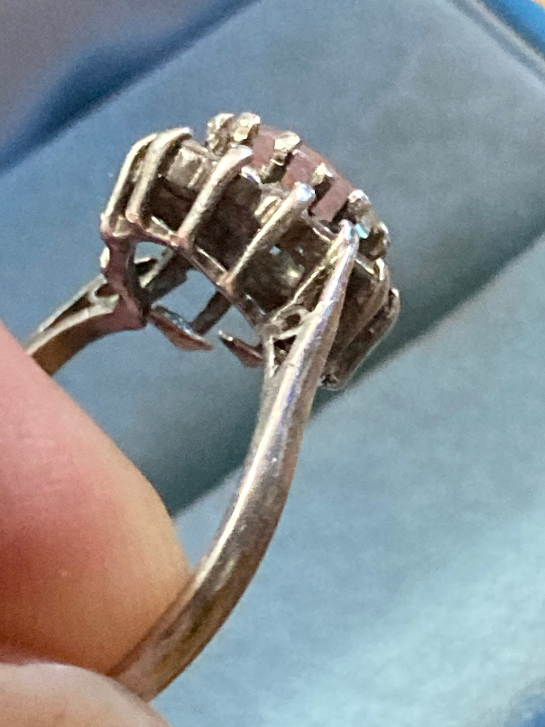 925 sterling silver saphiret cluster ring Antique size M.5