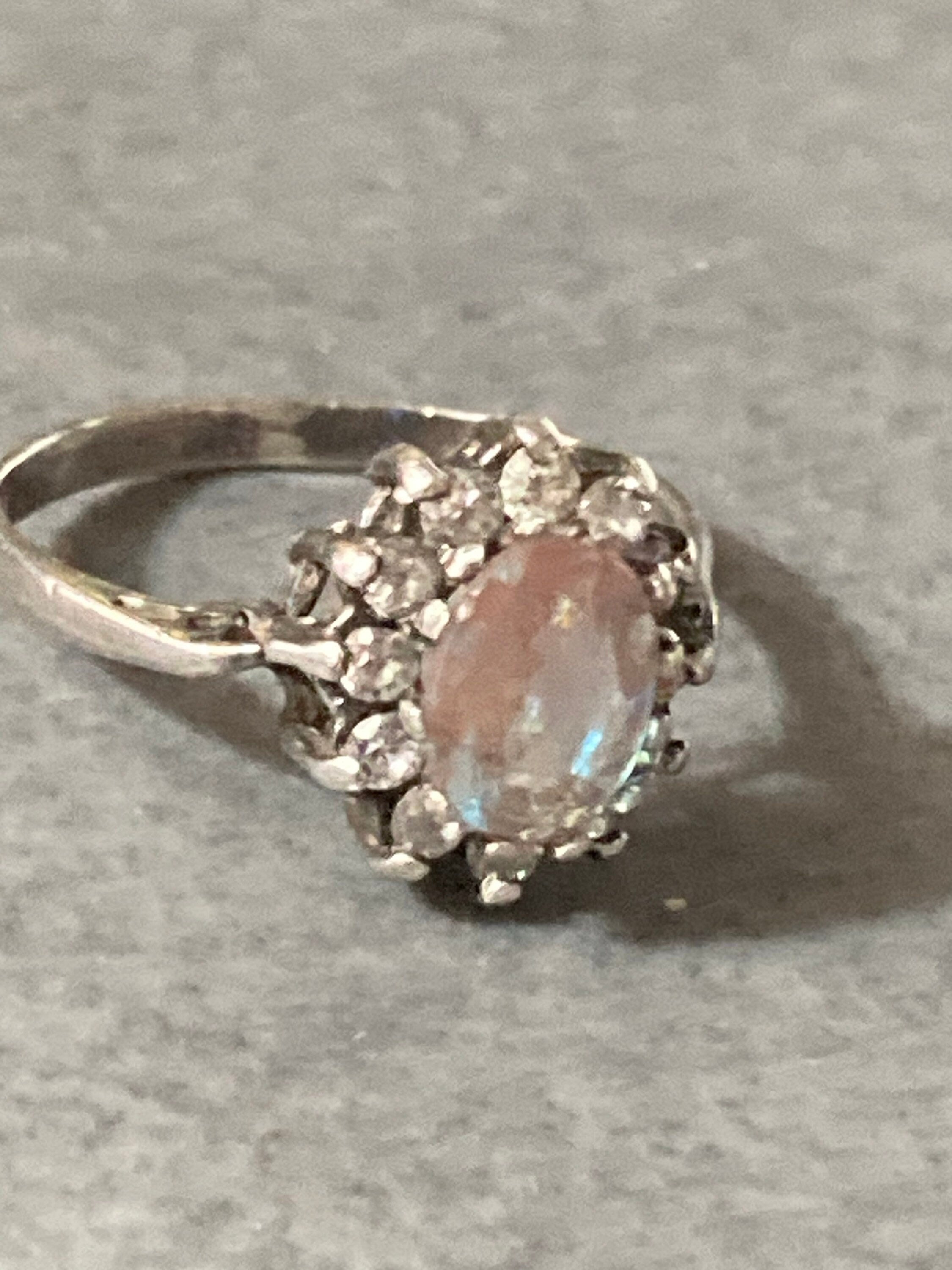 925 sterling silver saphiret cluster ring Antique size M.5