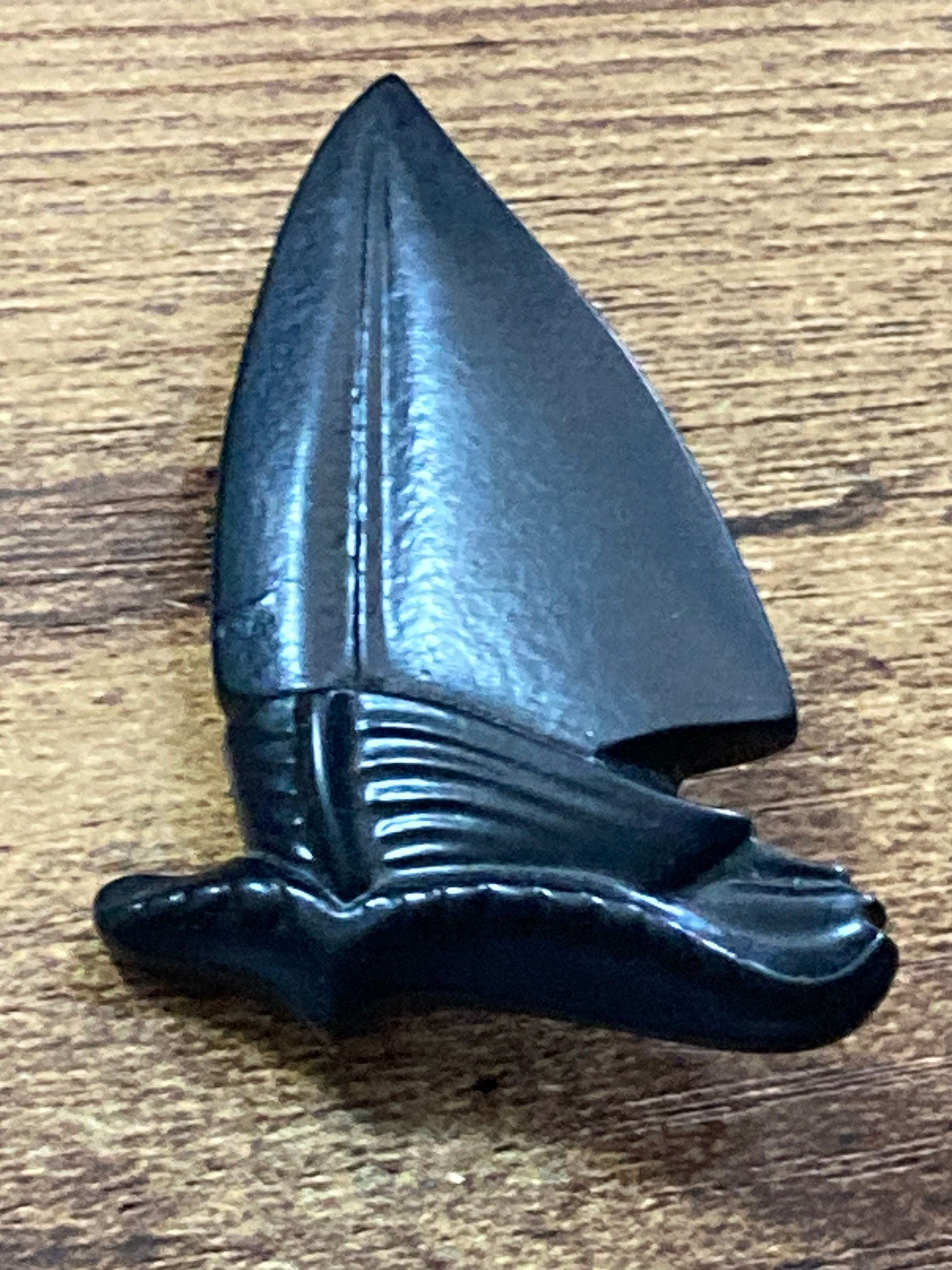 vintage nautical early plastic celluloid black yacht sailing boat Brooch