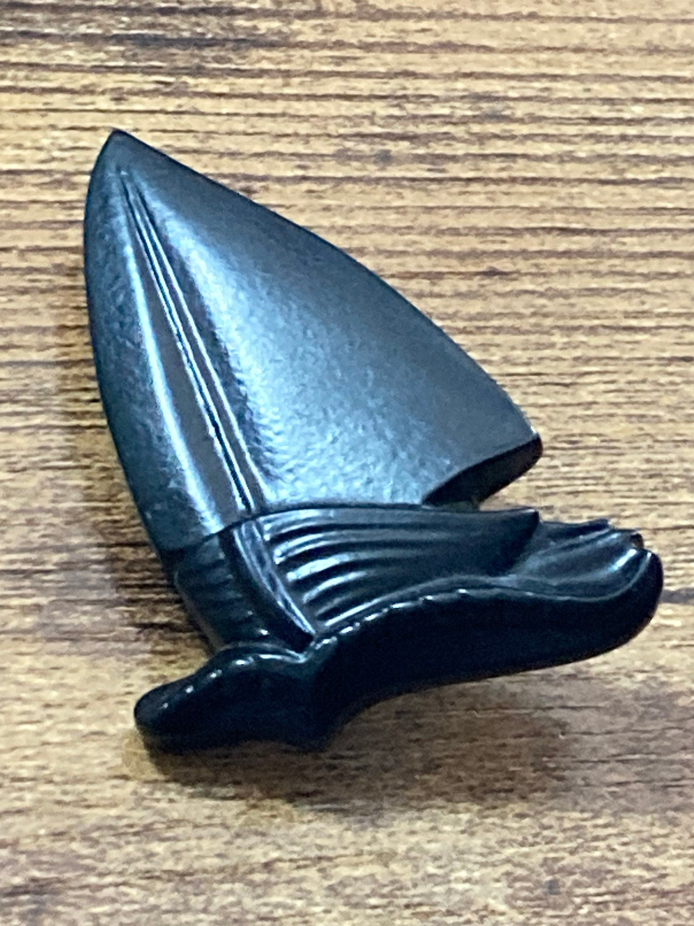 vintage nautical early plastic celluloid black yacht sailing boat Brooch