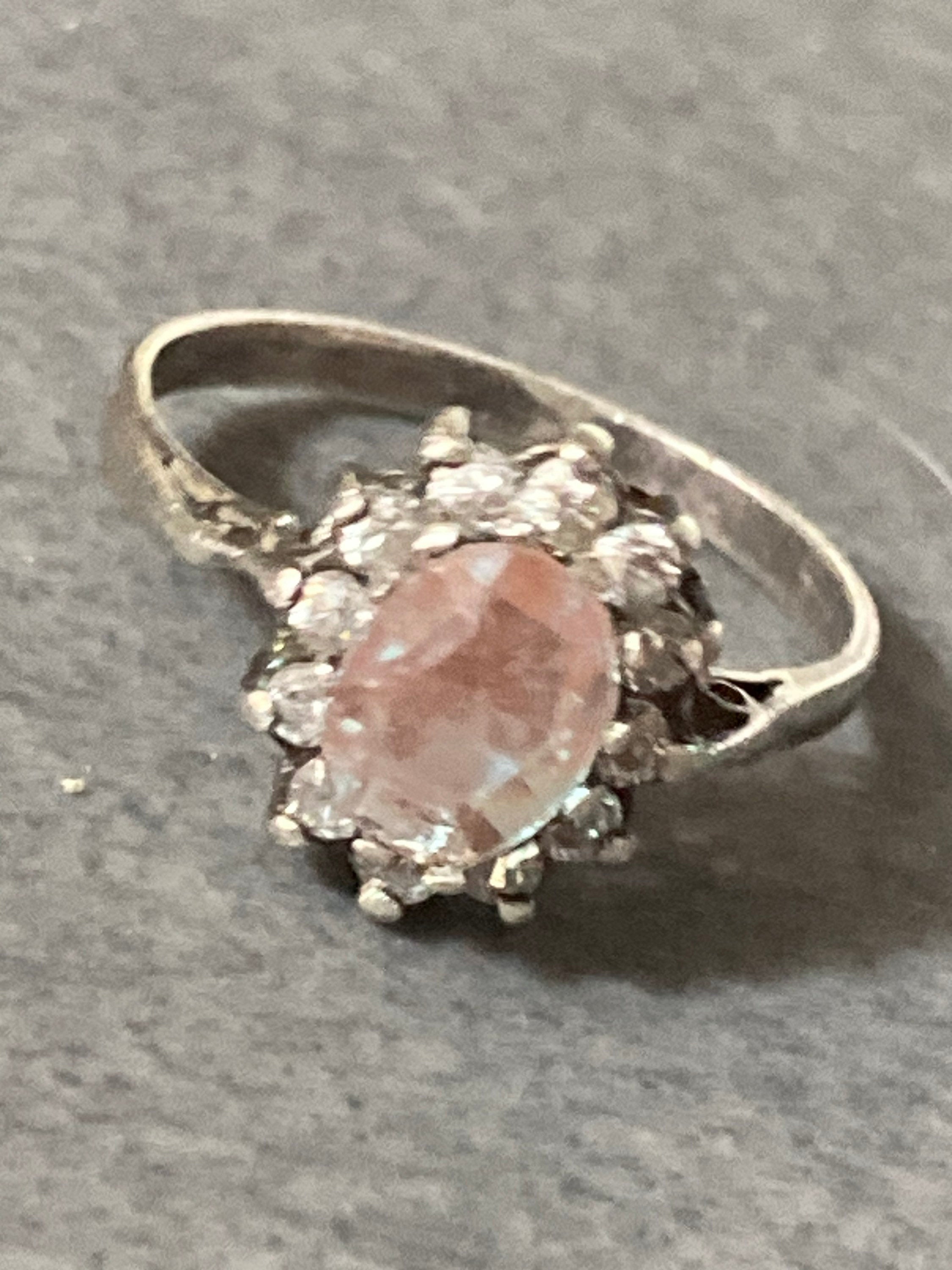 925 sterling silver saphiret cluster ring Antique size M.5
