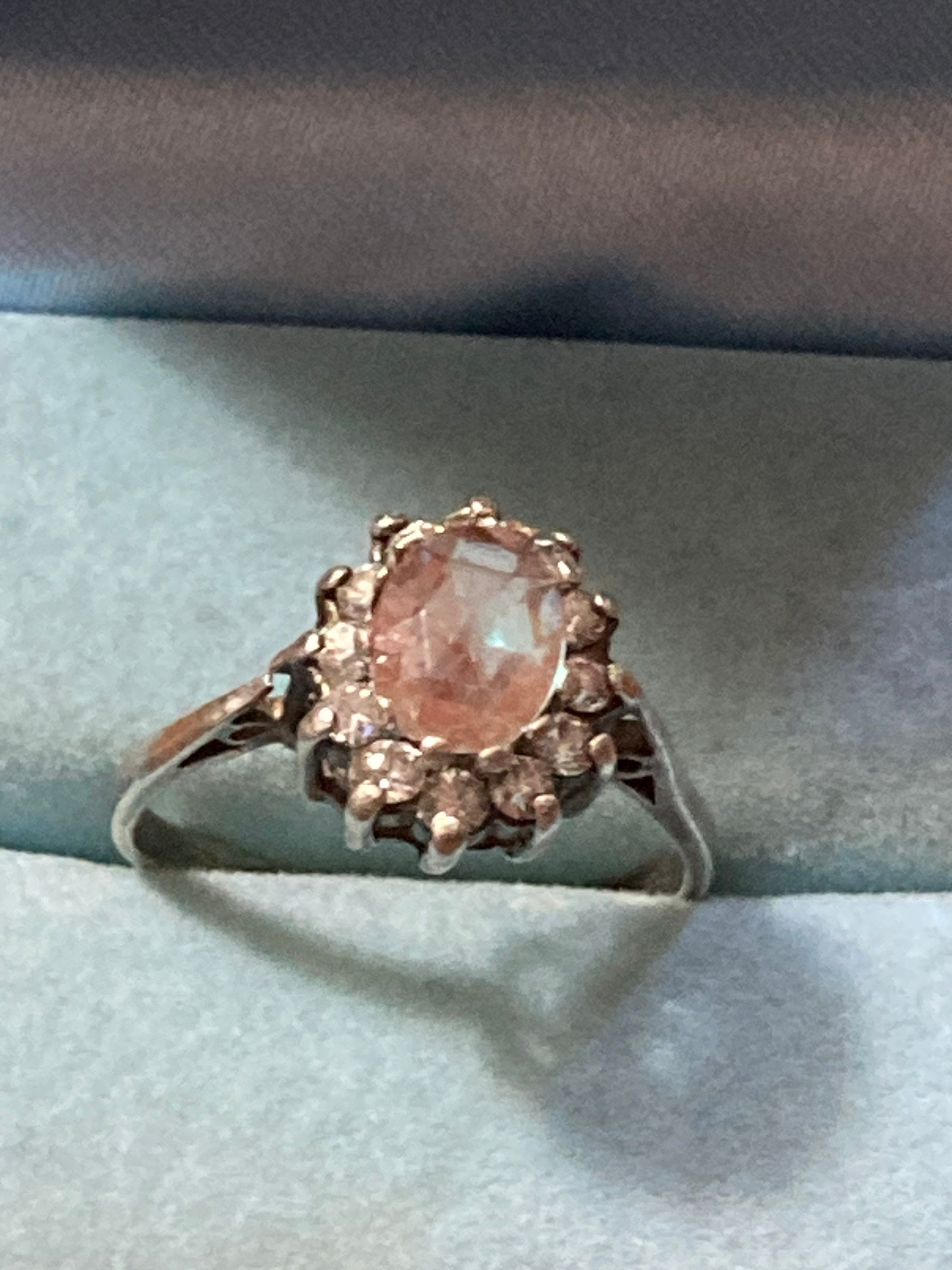 925 sterling silver saphiret cluster ring Antique size M.5