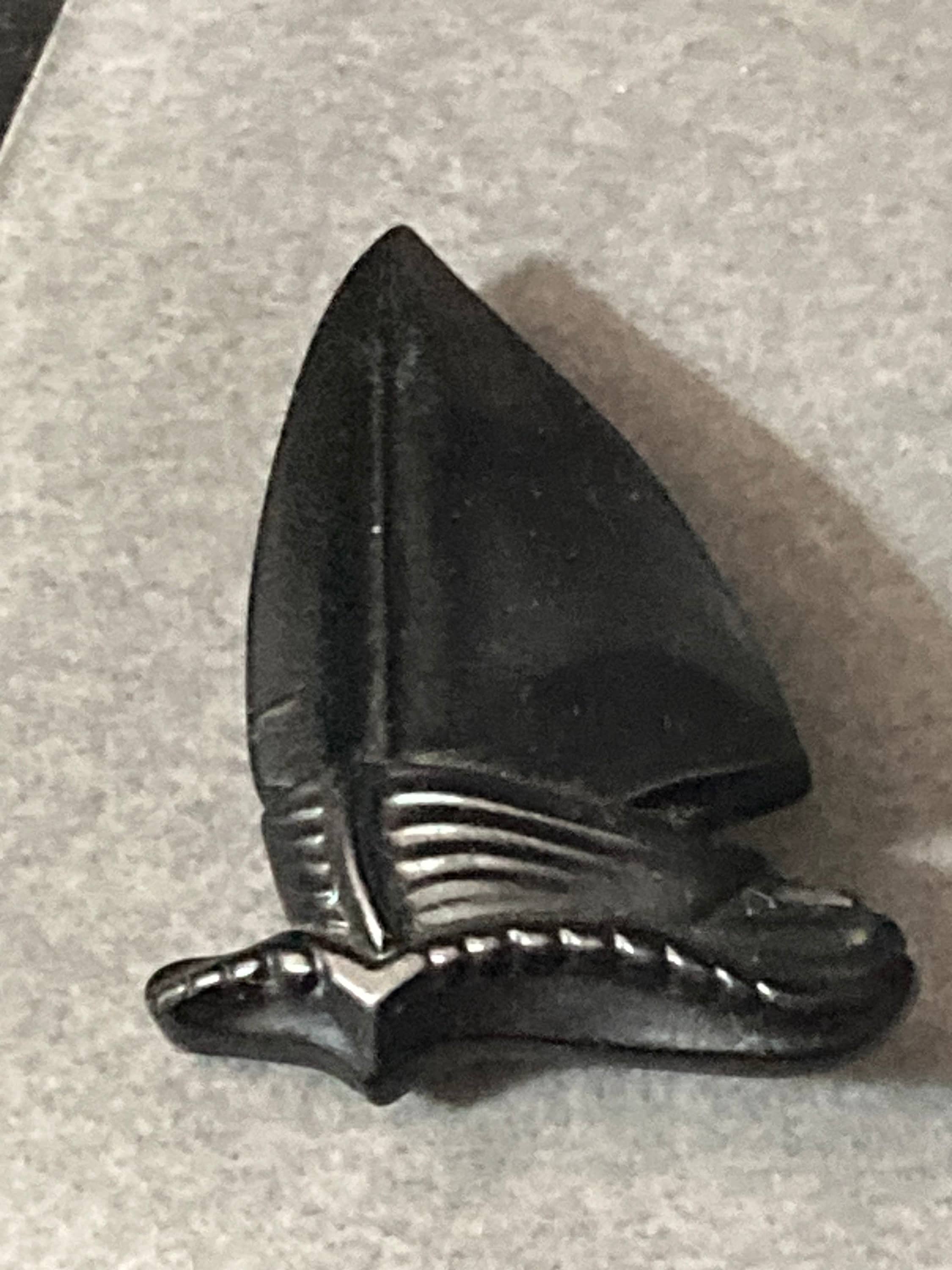 vintage nautical early plastic celluloid black yacht sailing boat Brooch