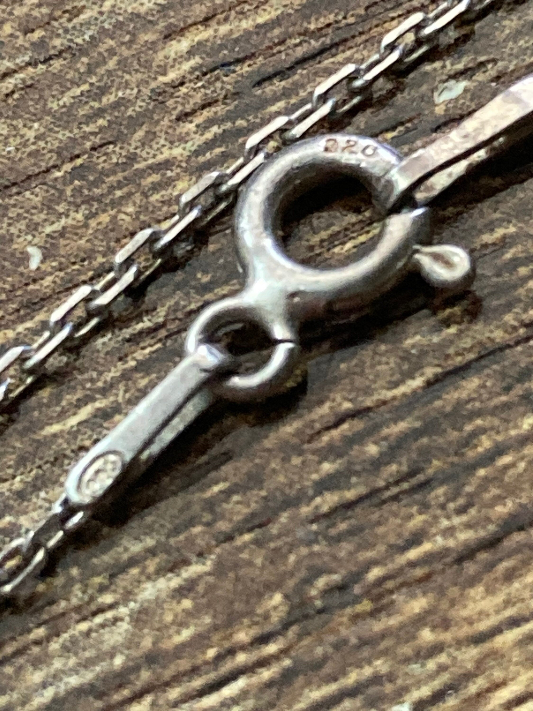925 Sterling silver religious clear diamanté gem set cross pendant necklace on a 47 cm chain