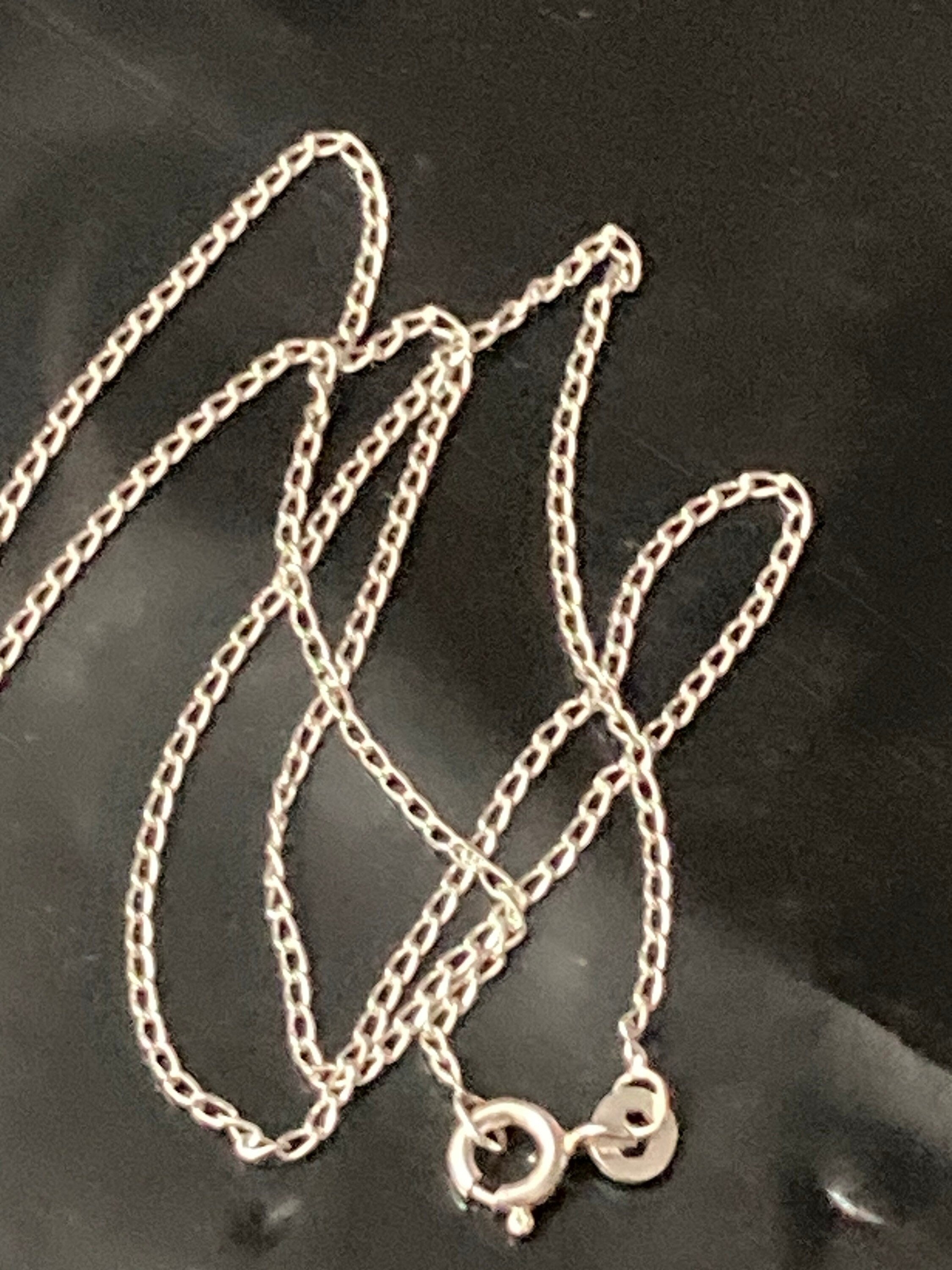 Plain simple 925 Sterling silver fine link chain necklace 1.6gm 45cm