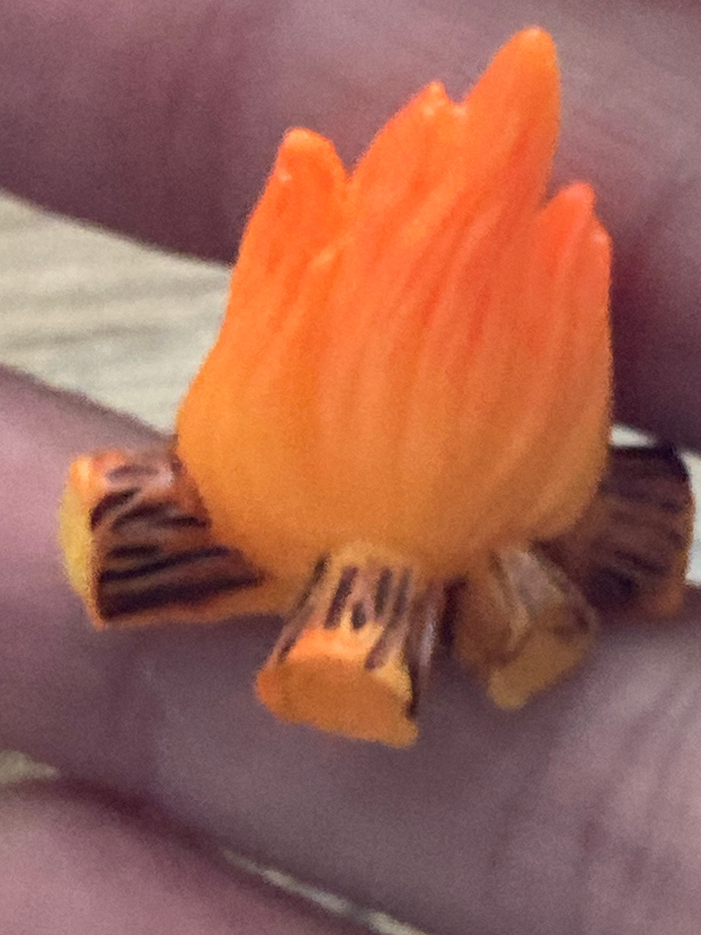 Miniature log fire cake topper decoration,  dollhouse scenery