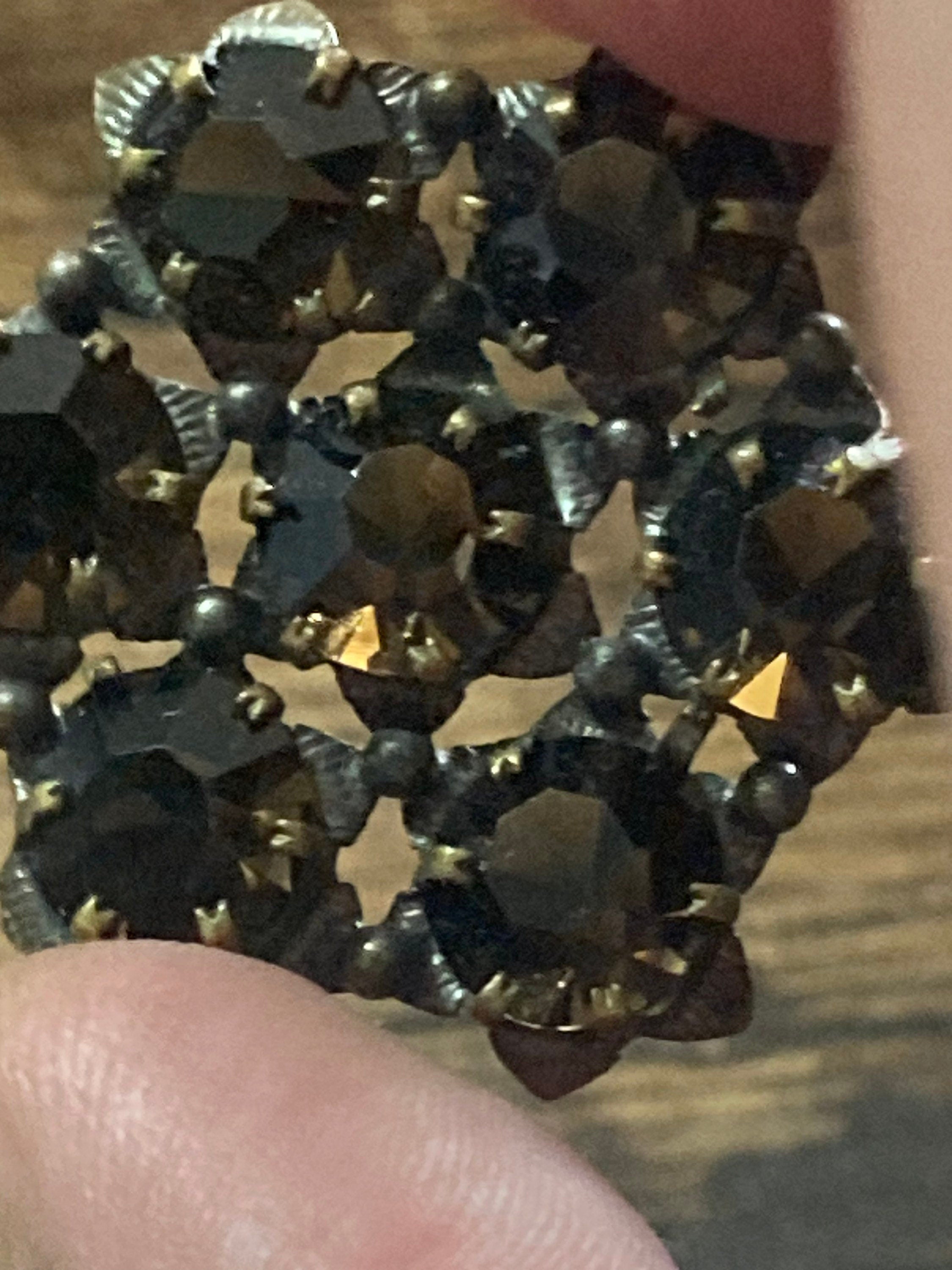 vintage modernist mid century faded gold tone brown cognac glass brooch