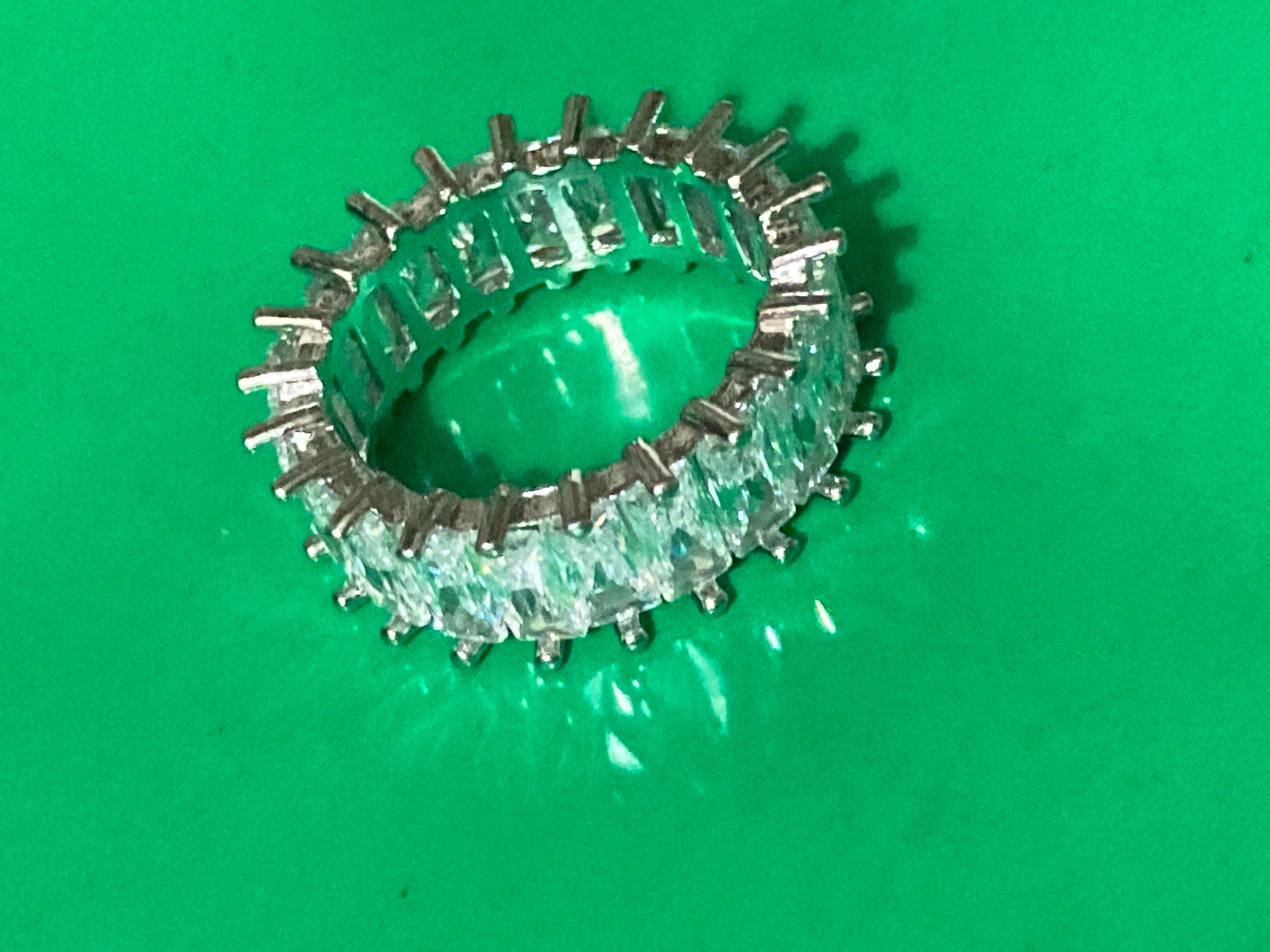 Clear CZ baguette diamanté costume cocktail dress ring size 7 uk P