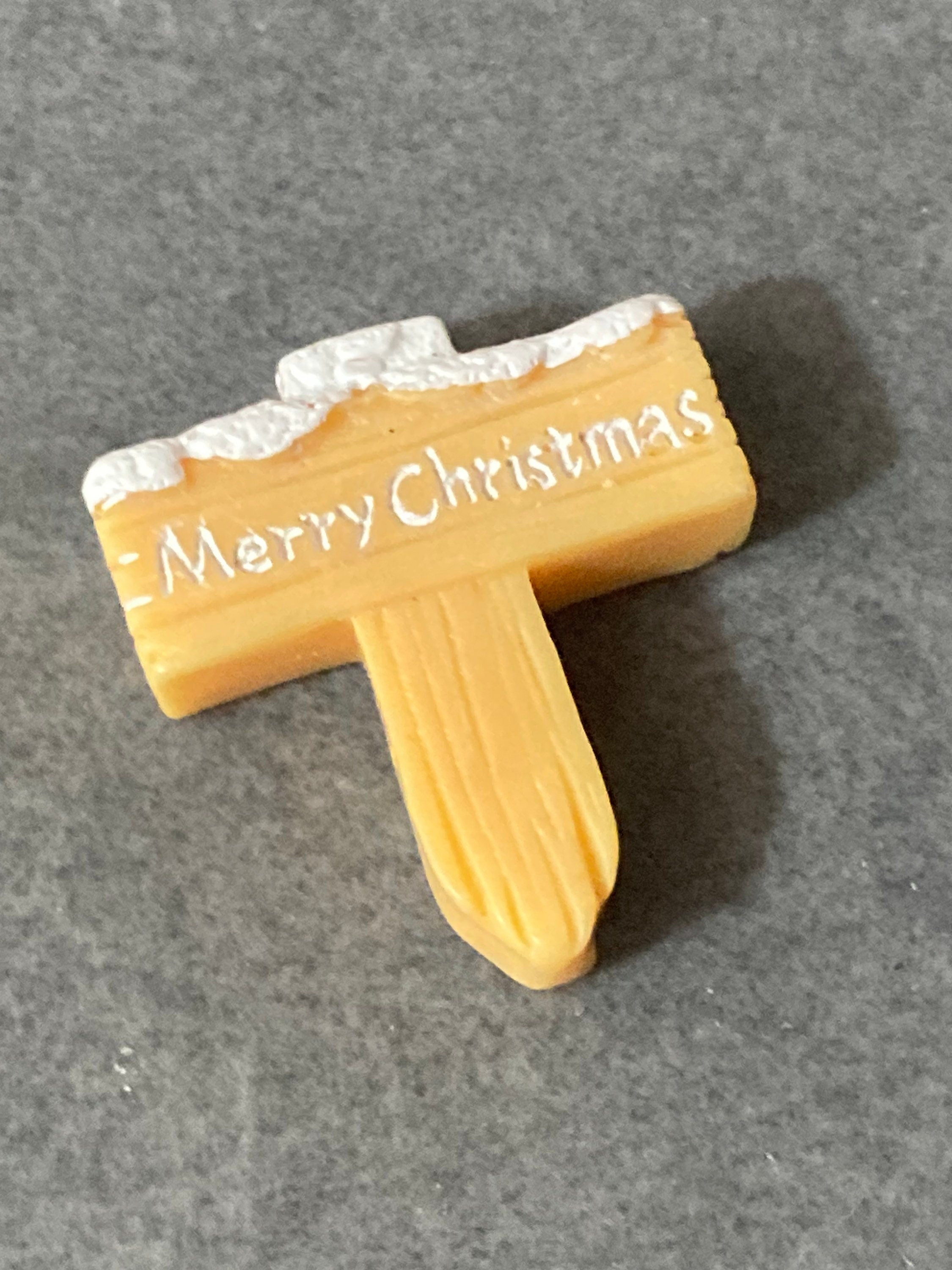 Merry Christmas signpost cake topper decoration,  scenery miniature