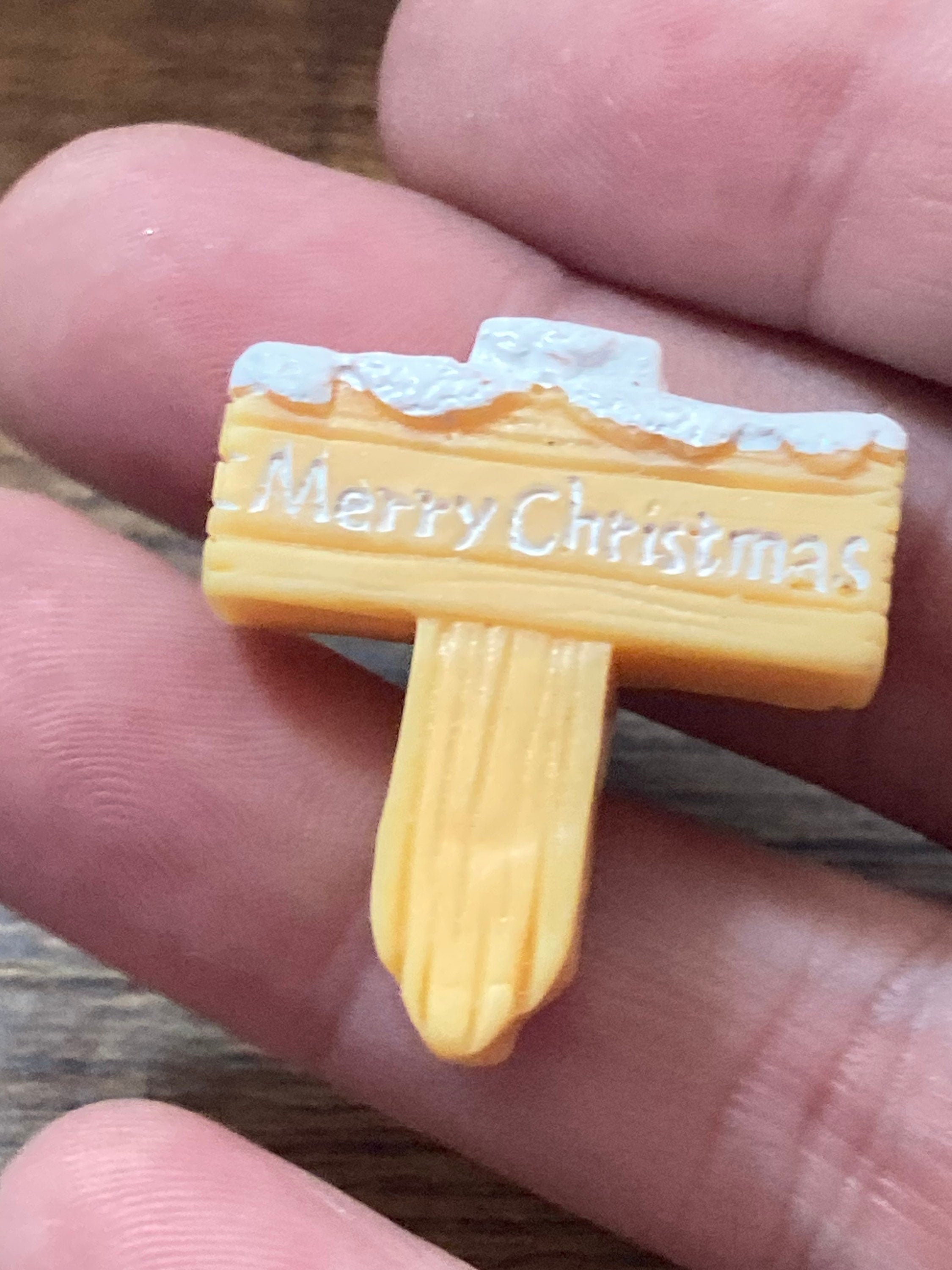 Merry Christmas signpost cake topper decoration,  scenery miniature