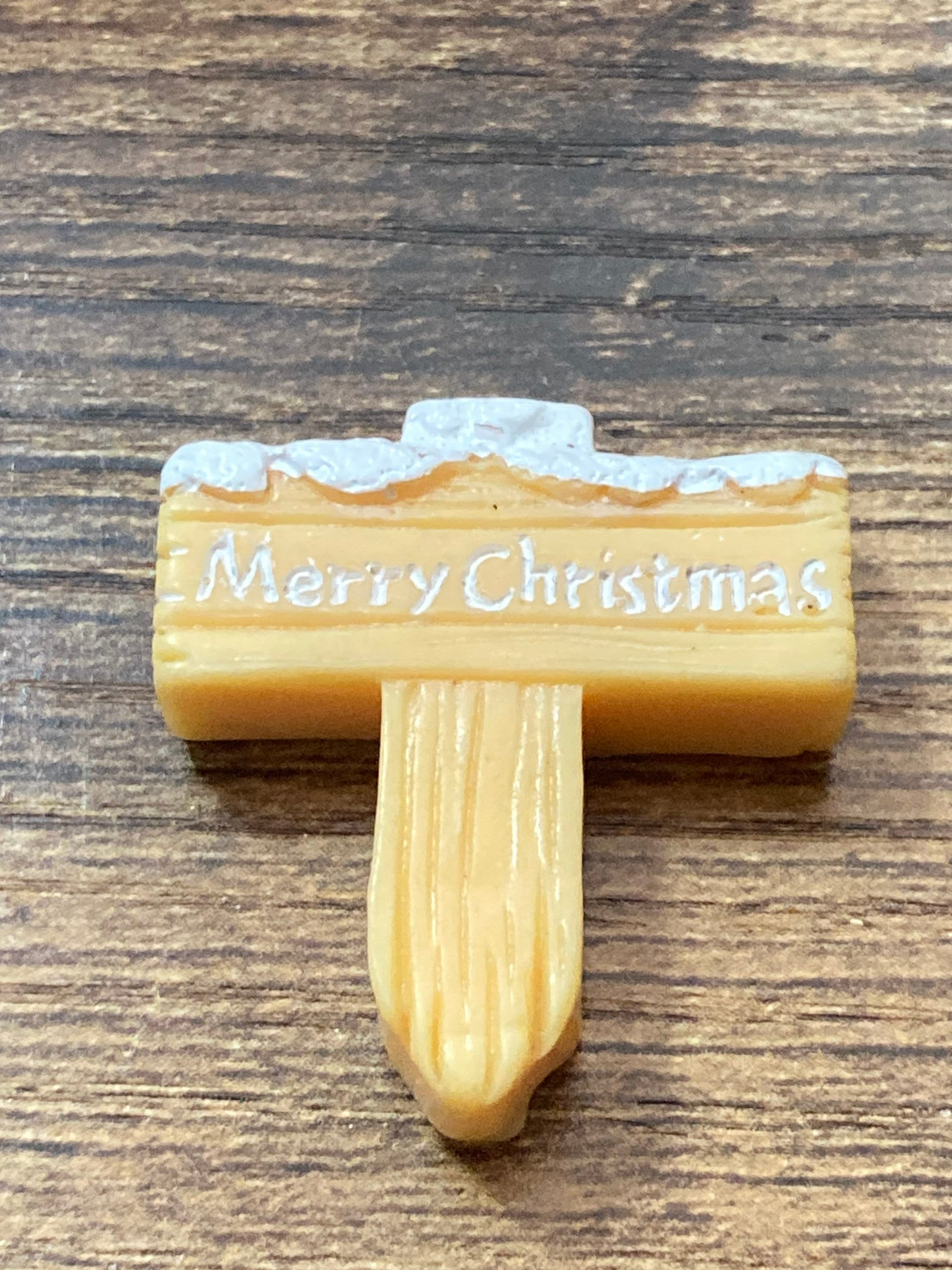 Merry Christmas signpost cake topper decoration,  scenery miniature