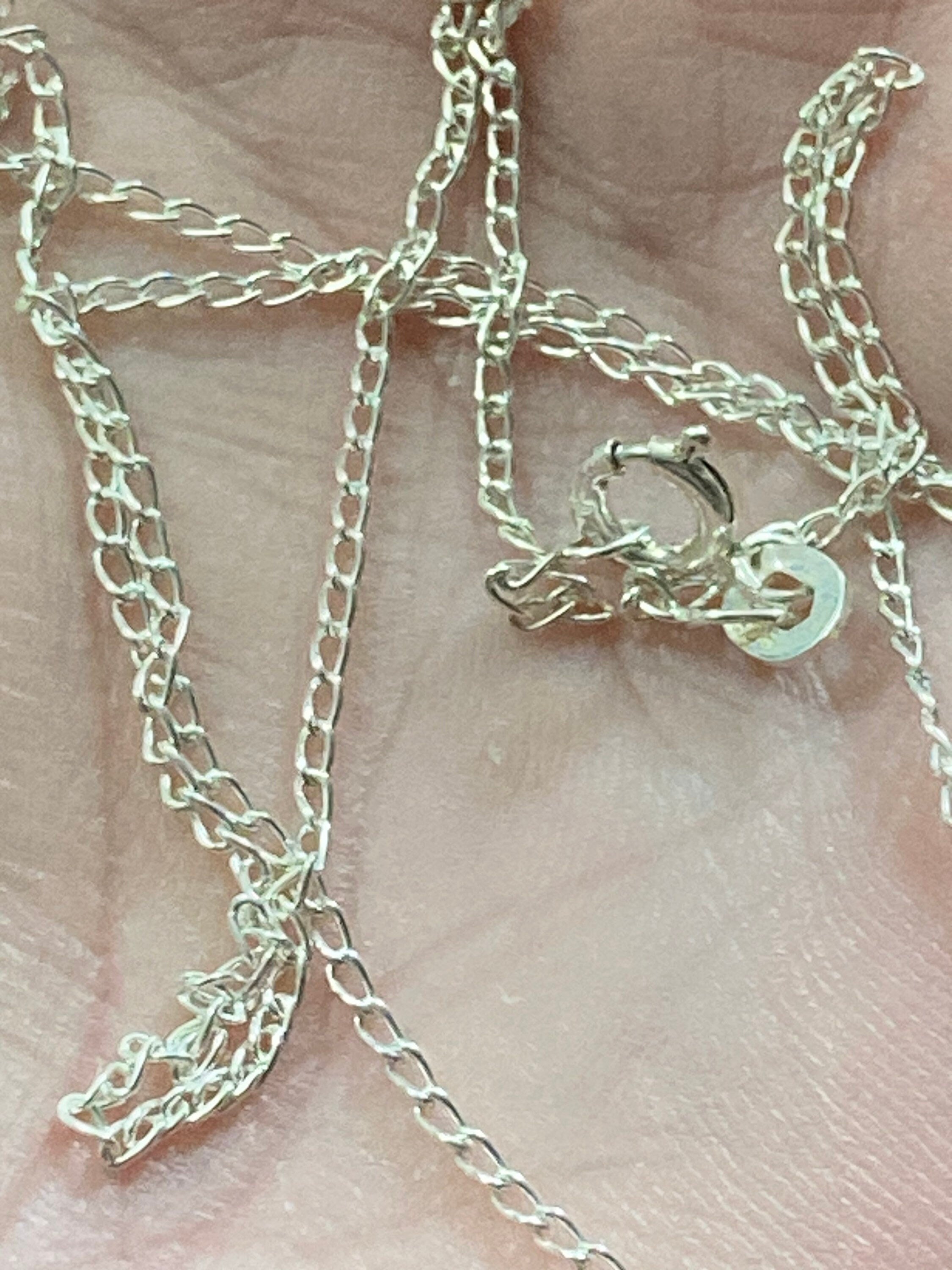 Plain simple 925 Sterling silver fine link chain necklace 1.6gm 45cm