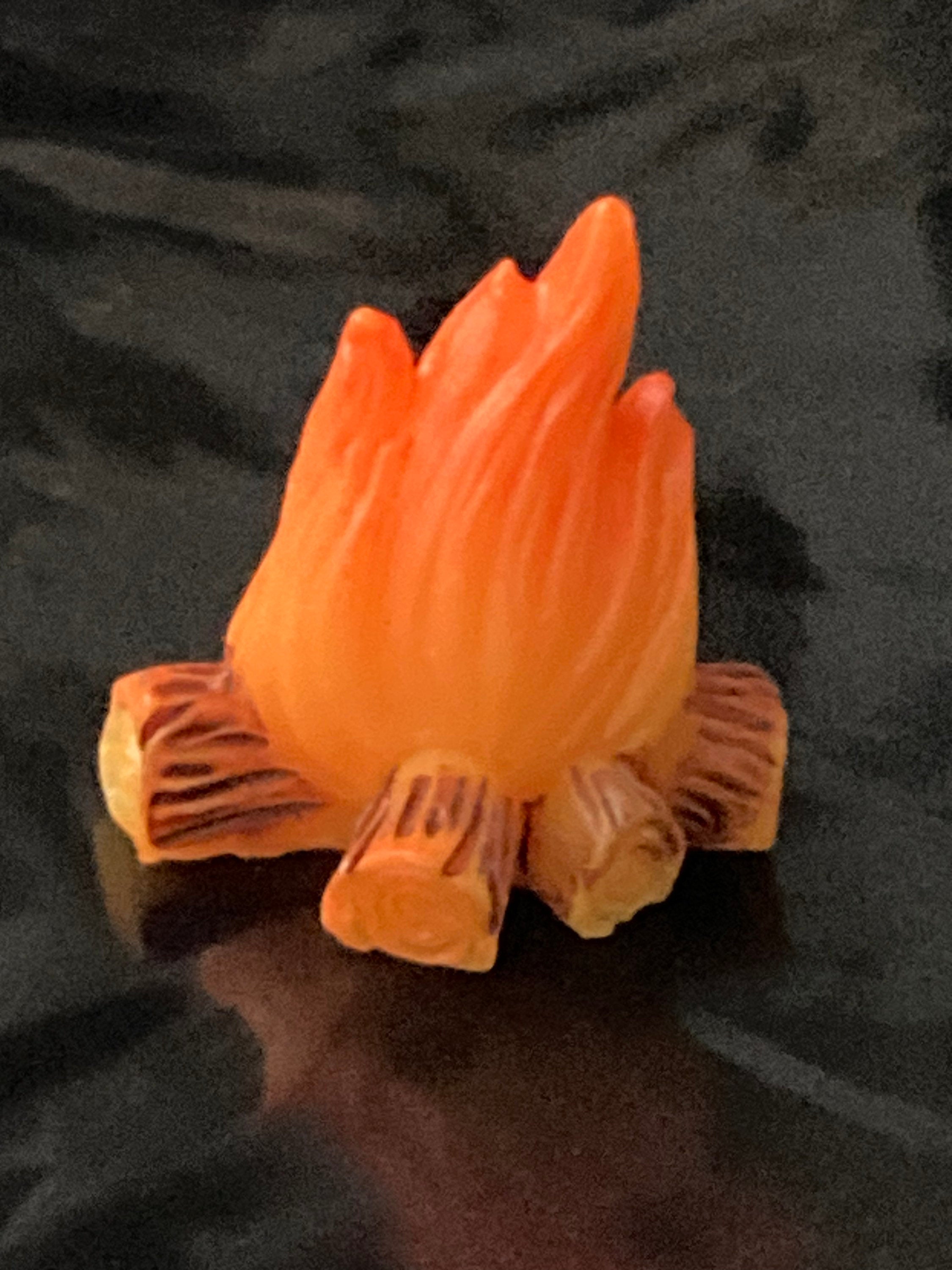 Miniature log fire cake topper decoration,  dollhouse scenery