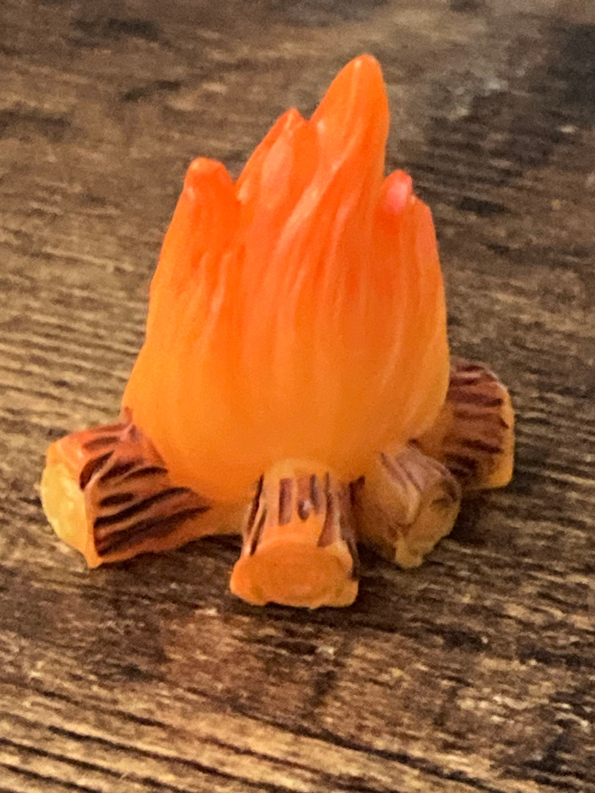 Miniature log fire cake topper decoration,  dollhouse scenery