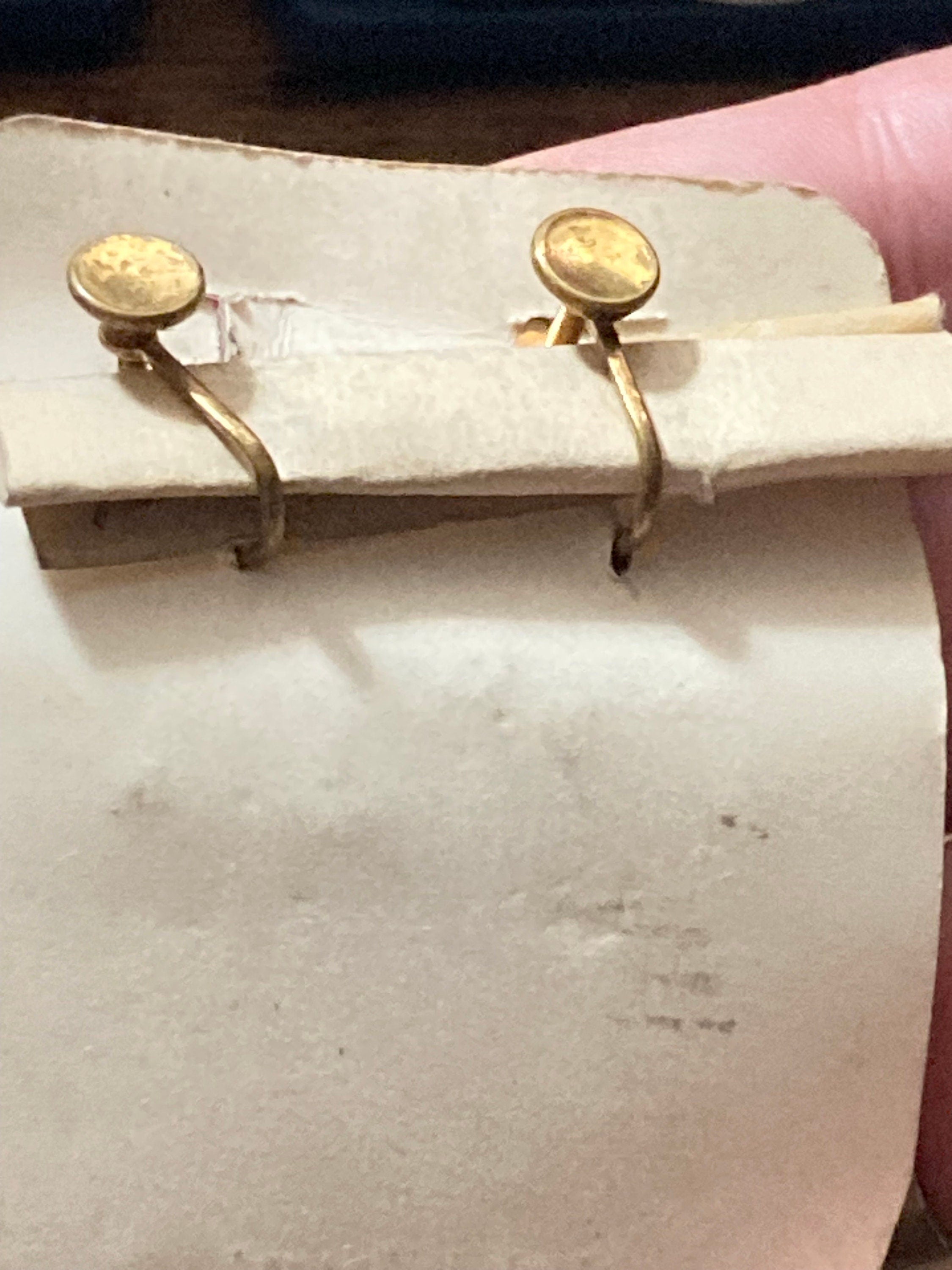 Antique gold tone FRUIT Basket clip on earrings 1930s Art Deco