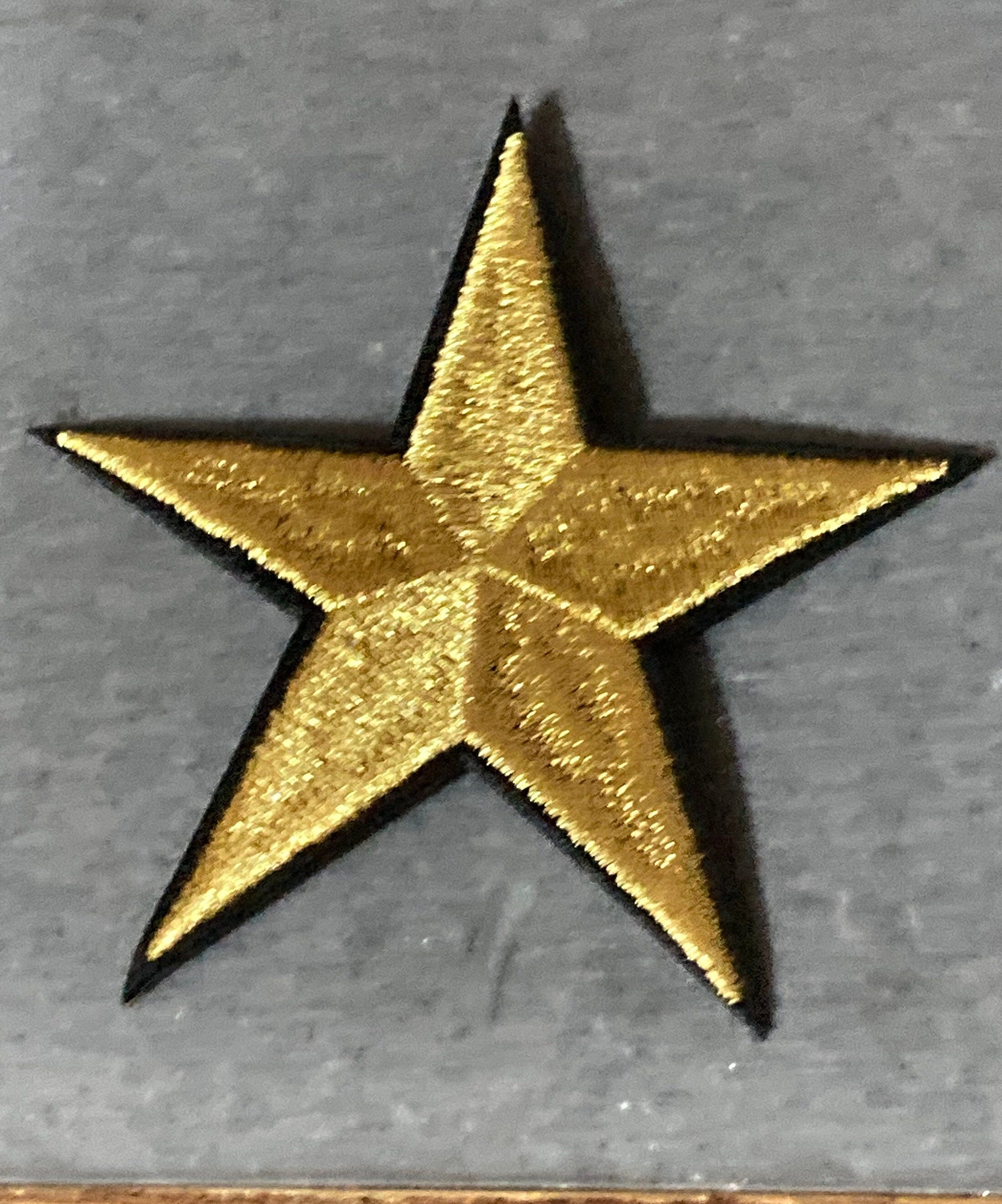 Set of 5 embroidered gold stars 7.5cm iron on patch appliqué sewing
