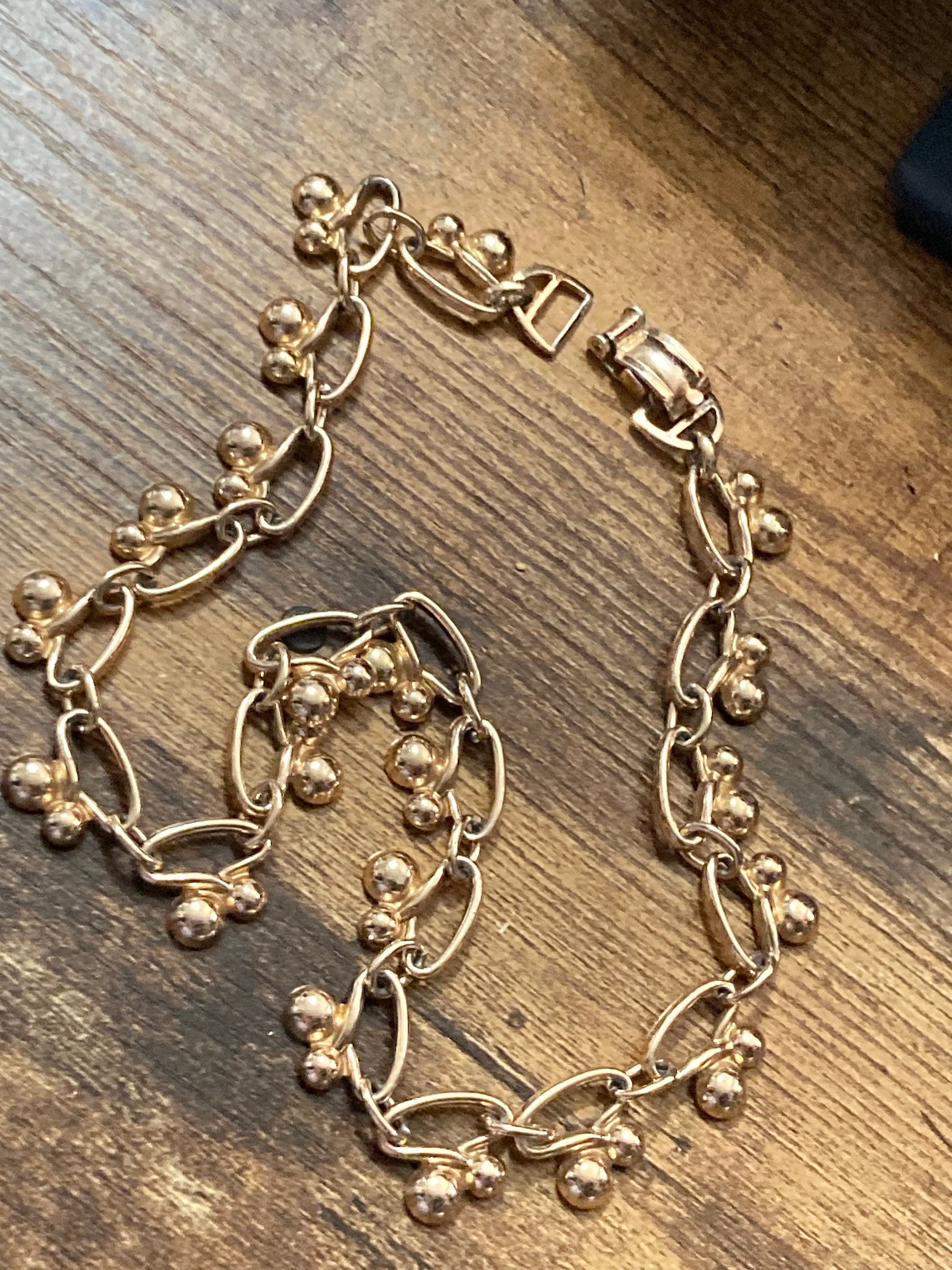 lightweight copper gold tone aluminium ornate abstract  choker necklace modernist