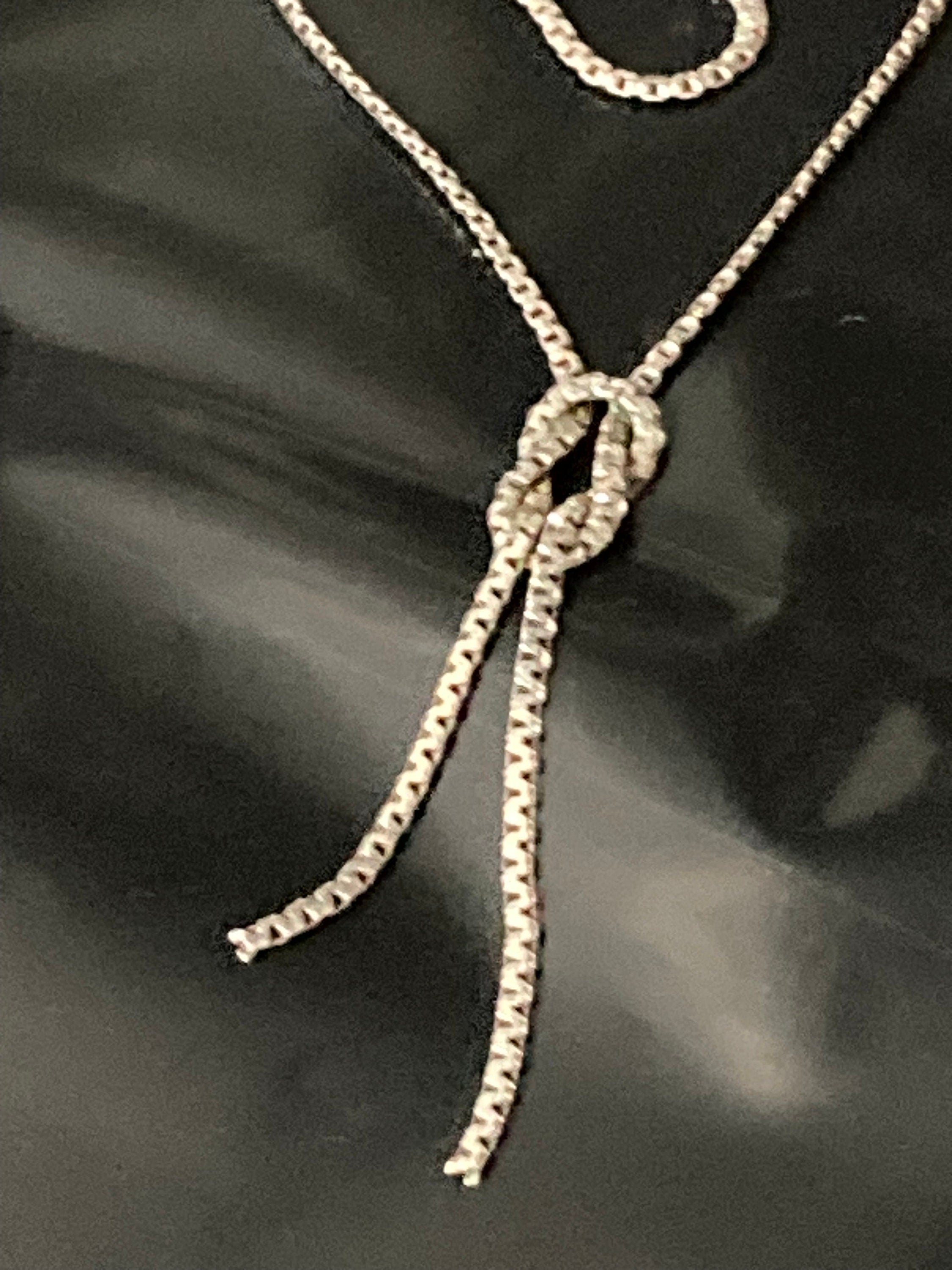 925 Sterling silver box chain knot necklace 39cm 5.7 grams