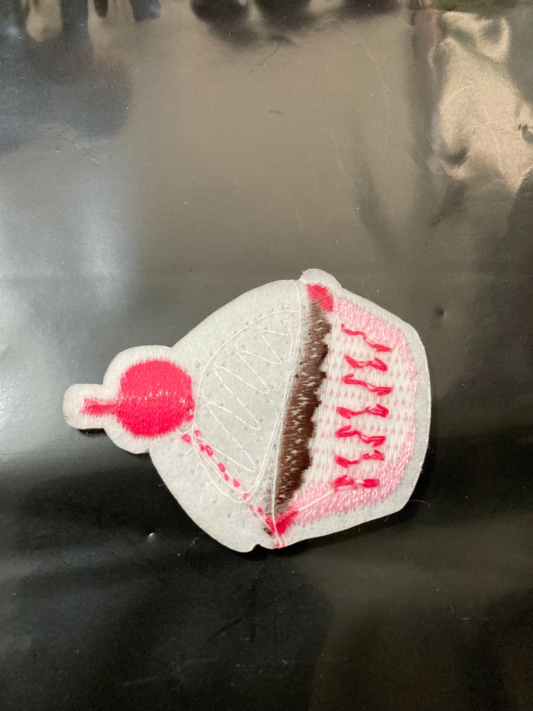 iron on bright pink cupcake sequin patch 4 x 4cm sewing applique