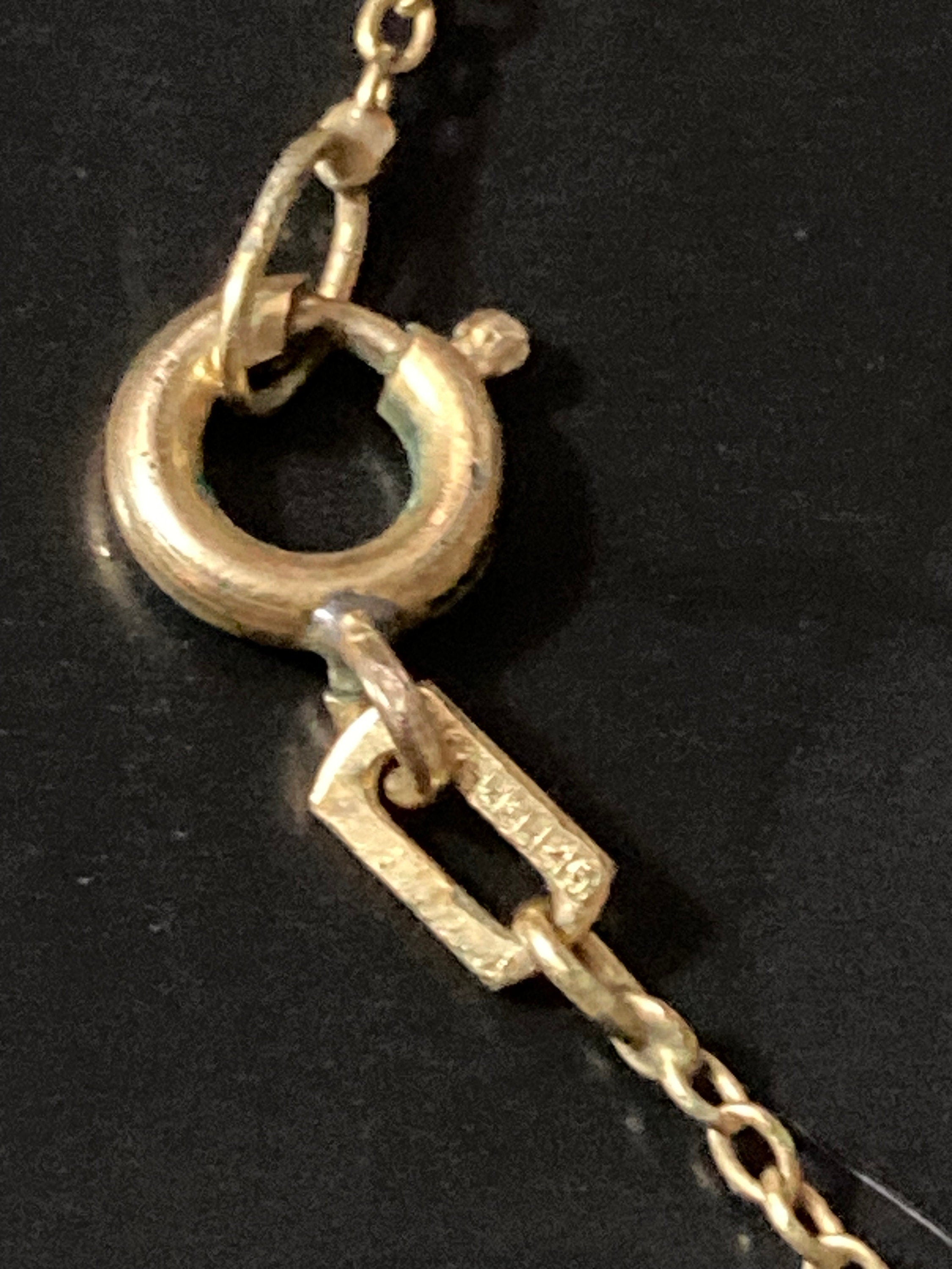 Vintage gold plated cognac brown rhinestone pendant necklace and chain stamped foreign