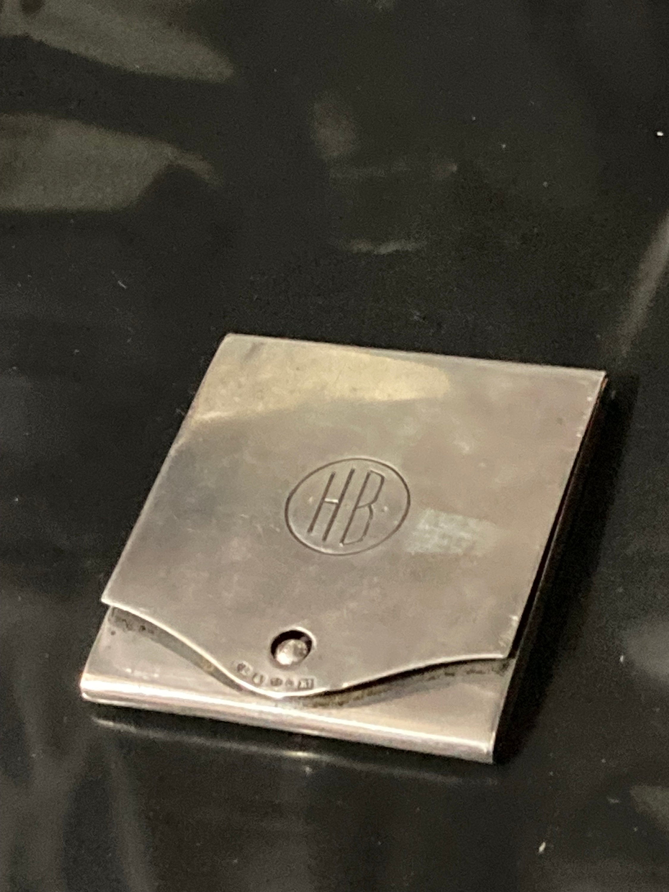 Art deco match book case 900 continental silver