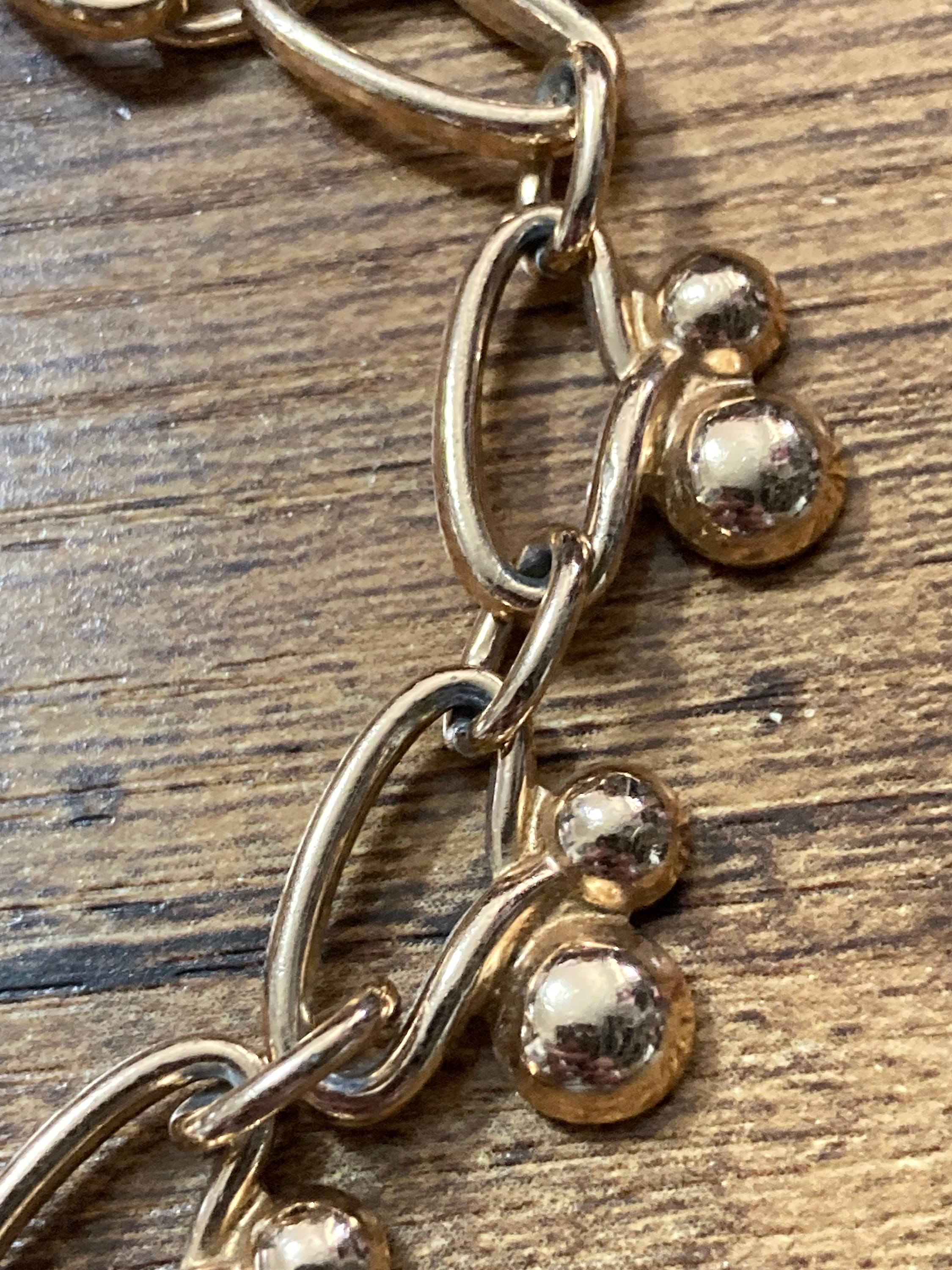 lightweight copper gold tone aluminium ornate abstract  choker necklace modernist