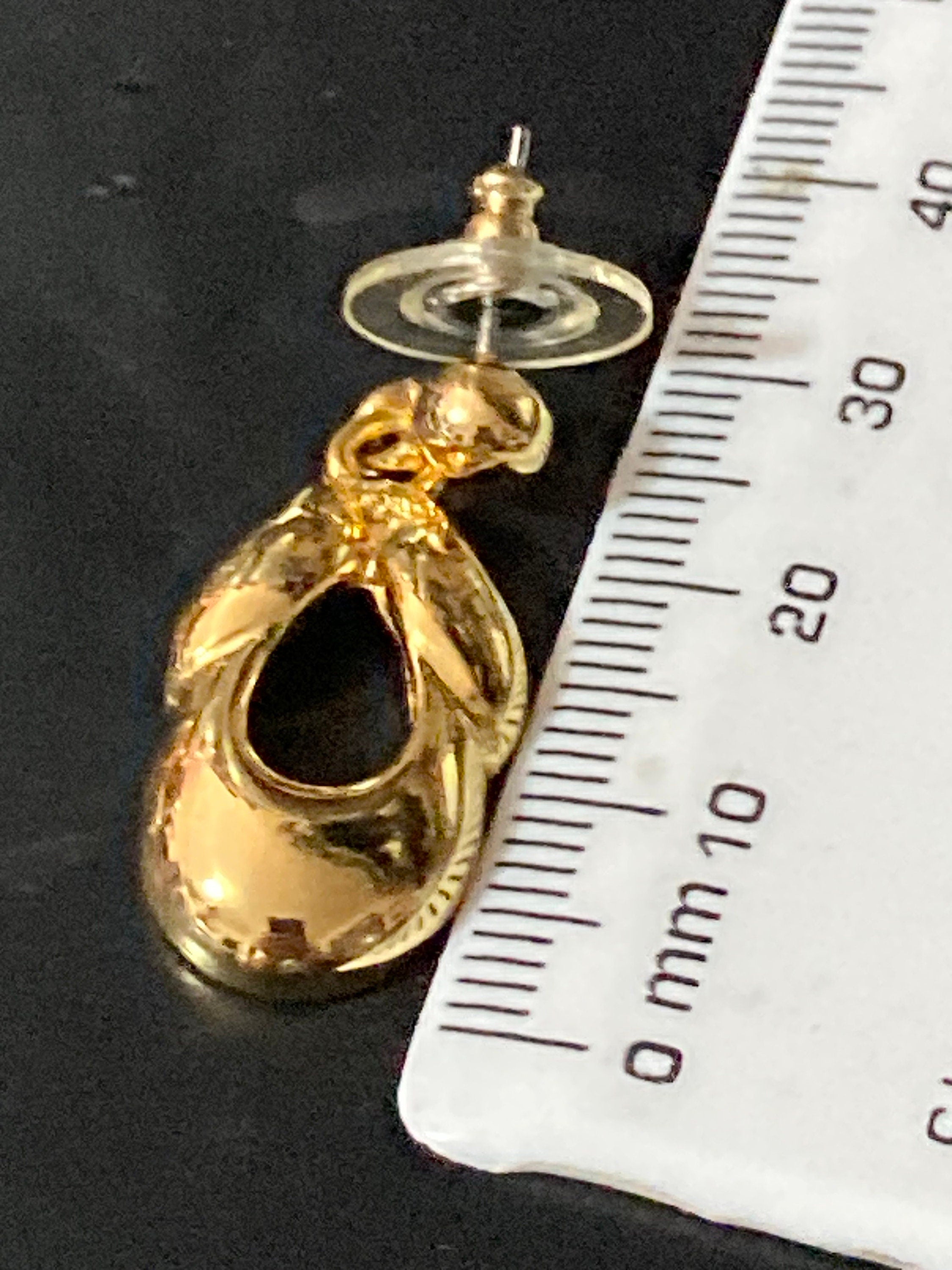Retro 1980s Gold plated dangly drop earrings new old shop stock