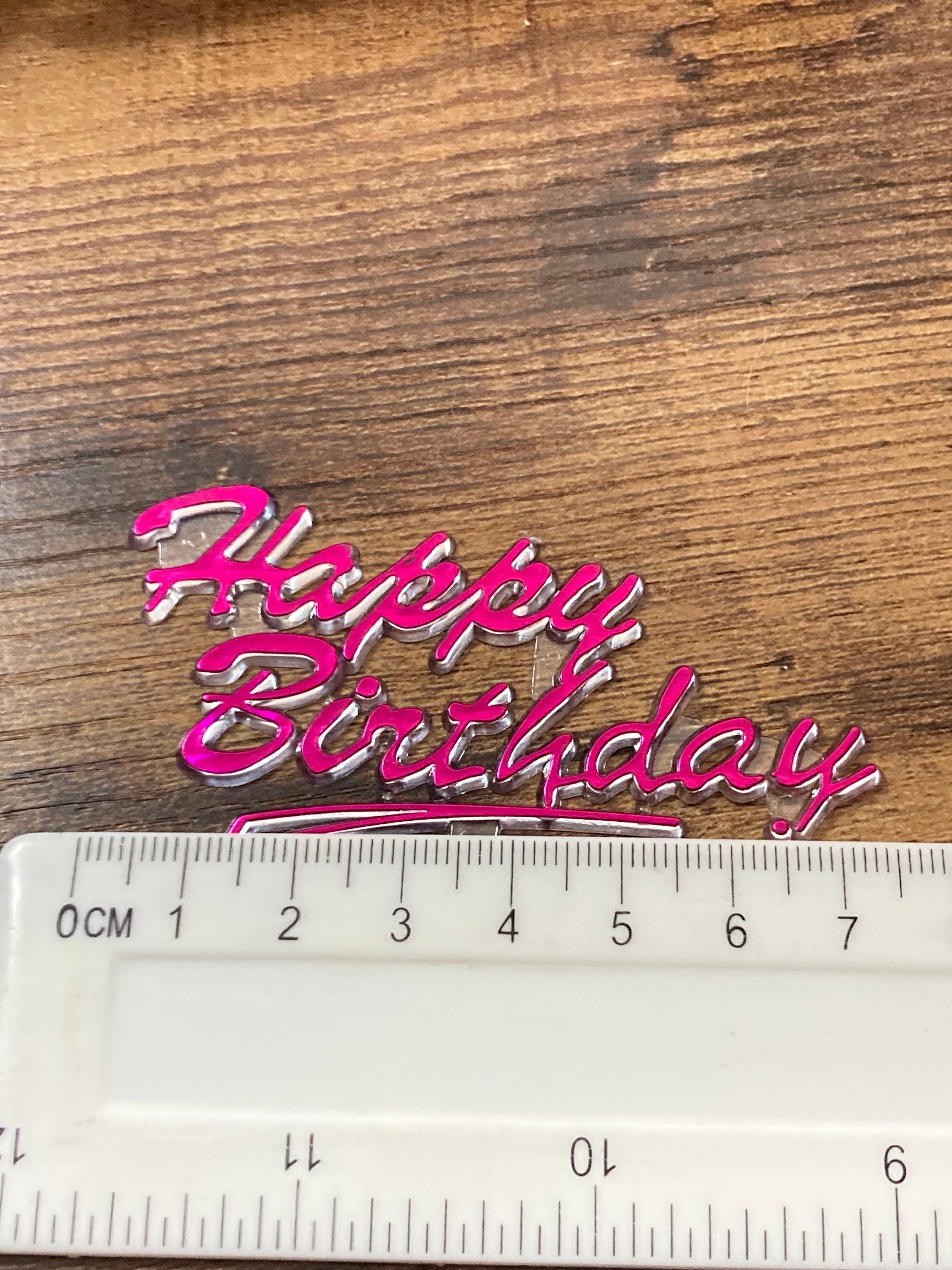 bright pink Happy Birthday Cake Topper plastic Cake Decoration barbie party