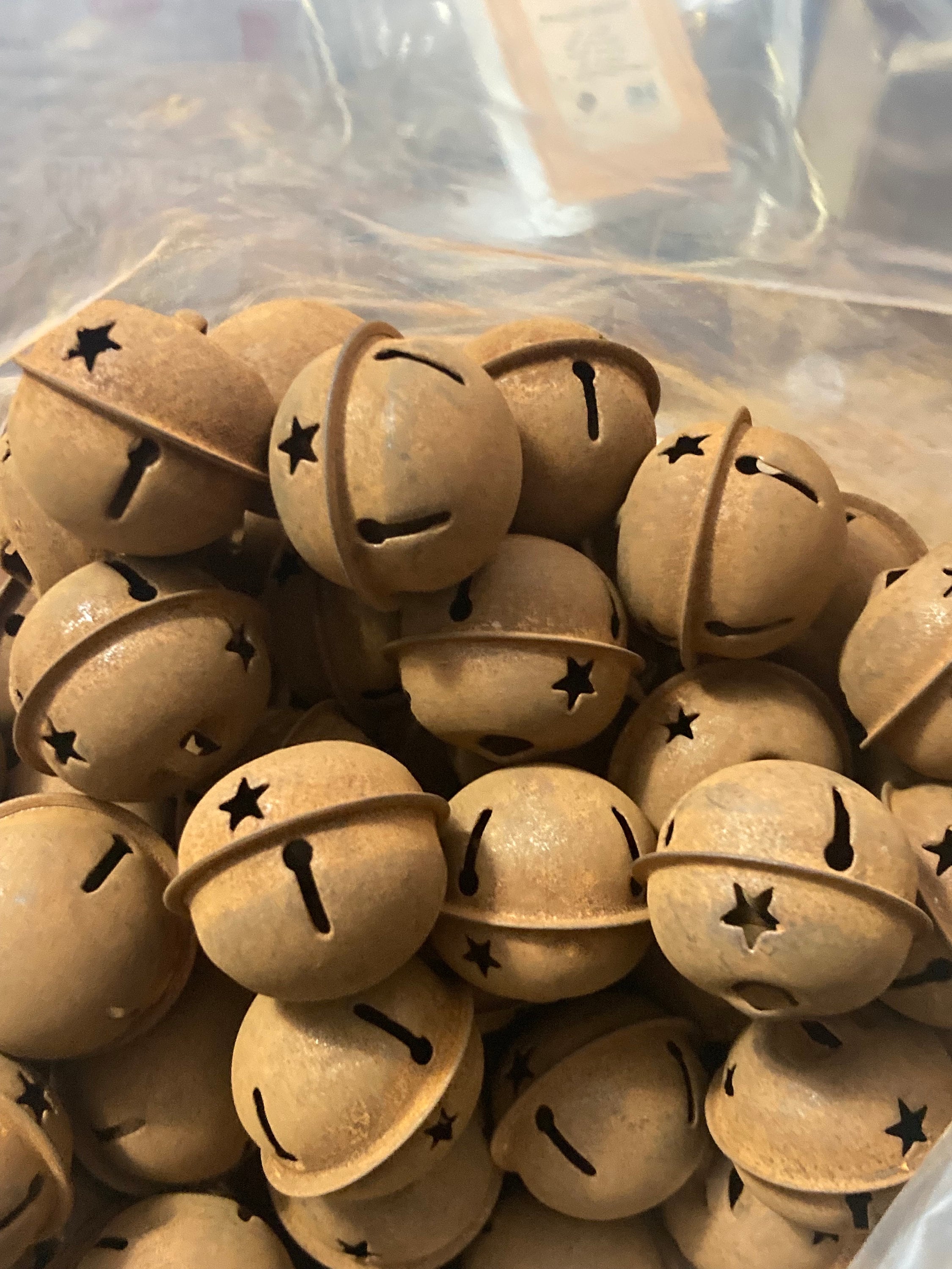 3 x large 2.5cm rusty brass metal bells craft jingle bells for Christmas rustic craft