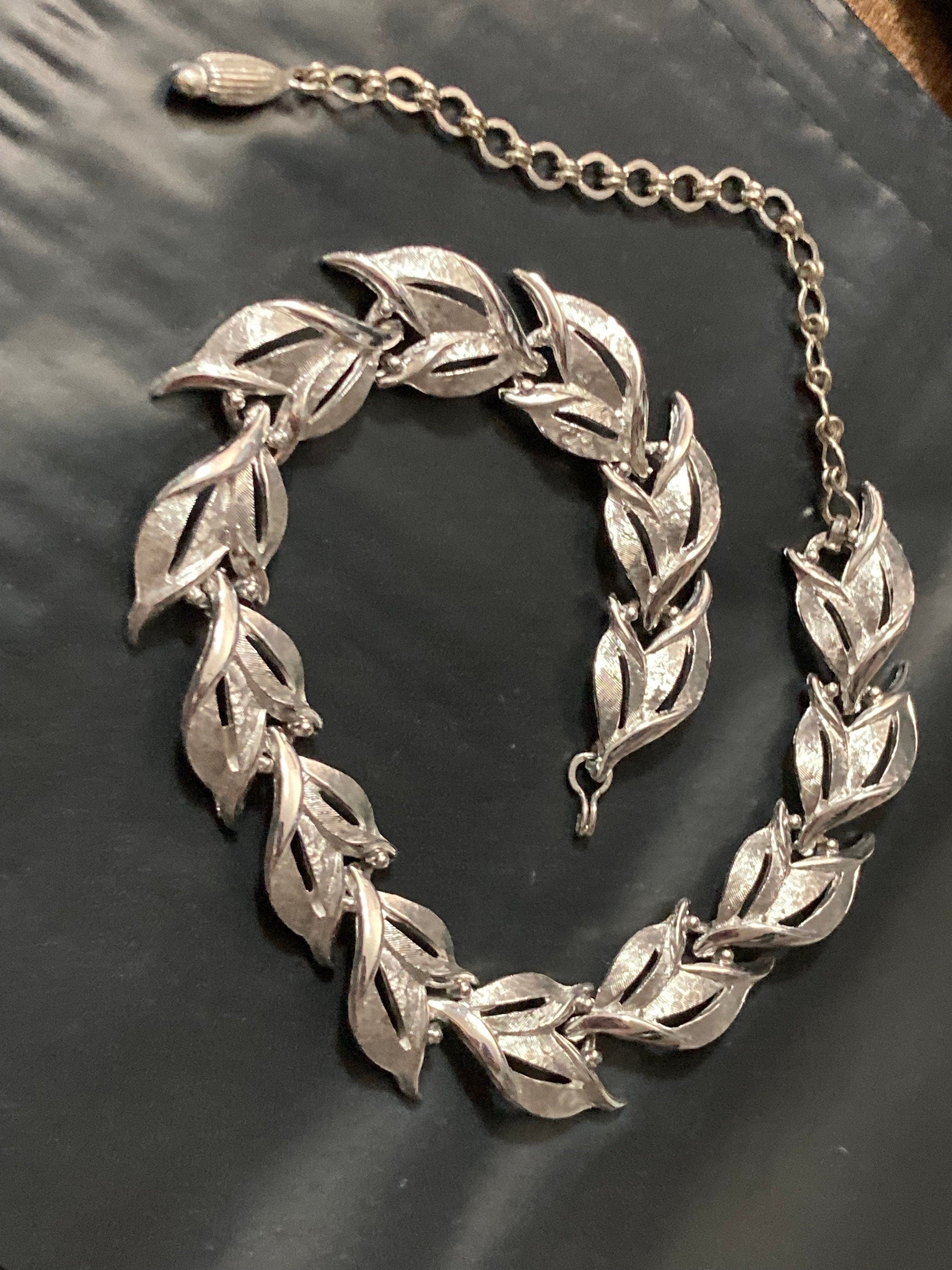 Petite fit 37cmVintage silver tone Wide chain Link choker necklace mid century