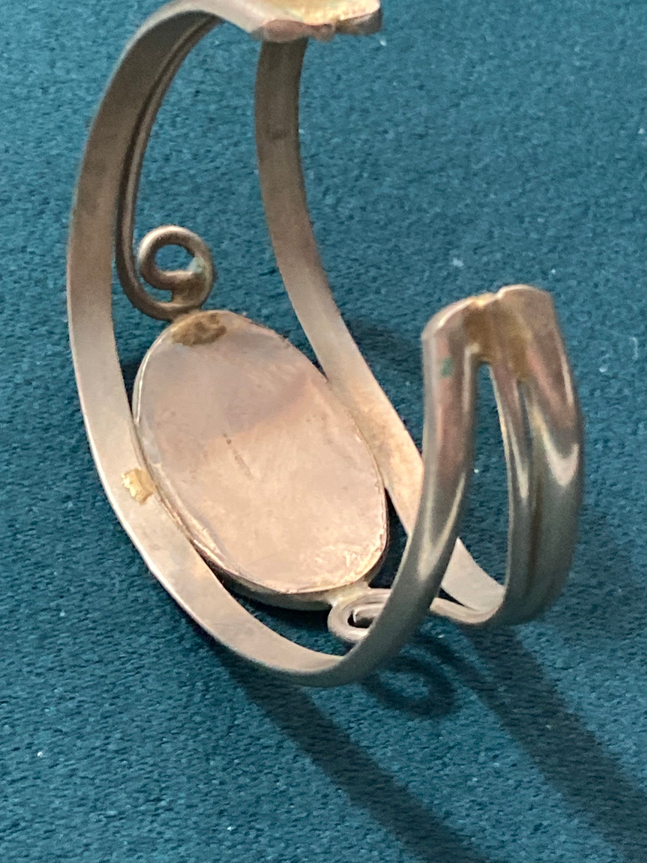 Petite Size small childrens Abalone Mother of Pearl floral Shell inset Silver Tone wrap cuff bangle little girls