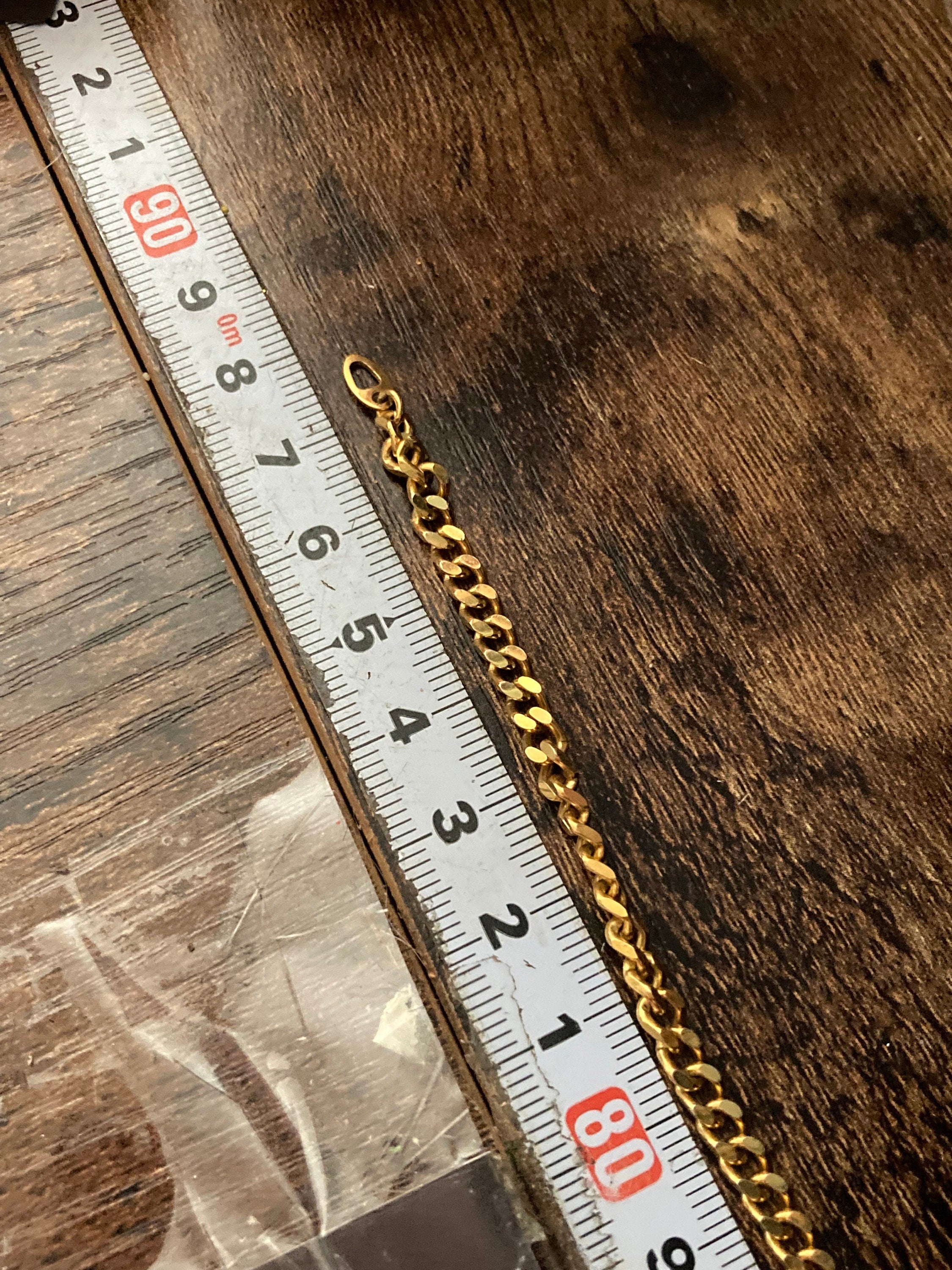 Vintage black enamel gold tone flat curb chain long station necklace high end