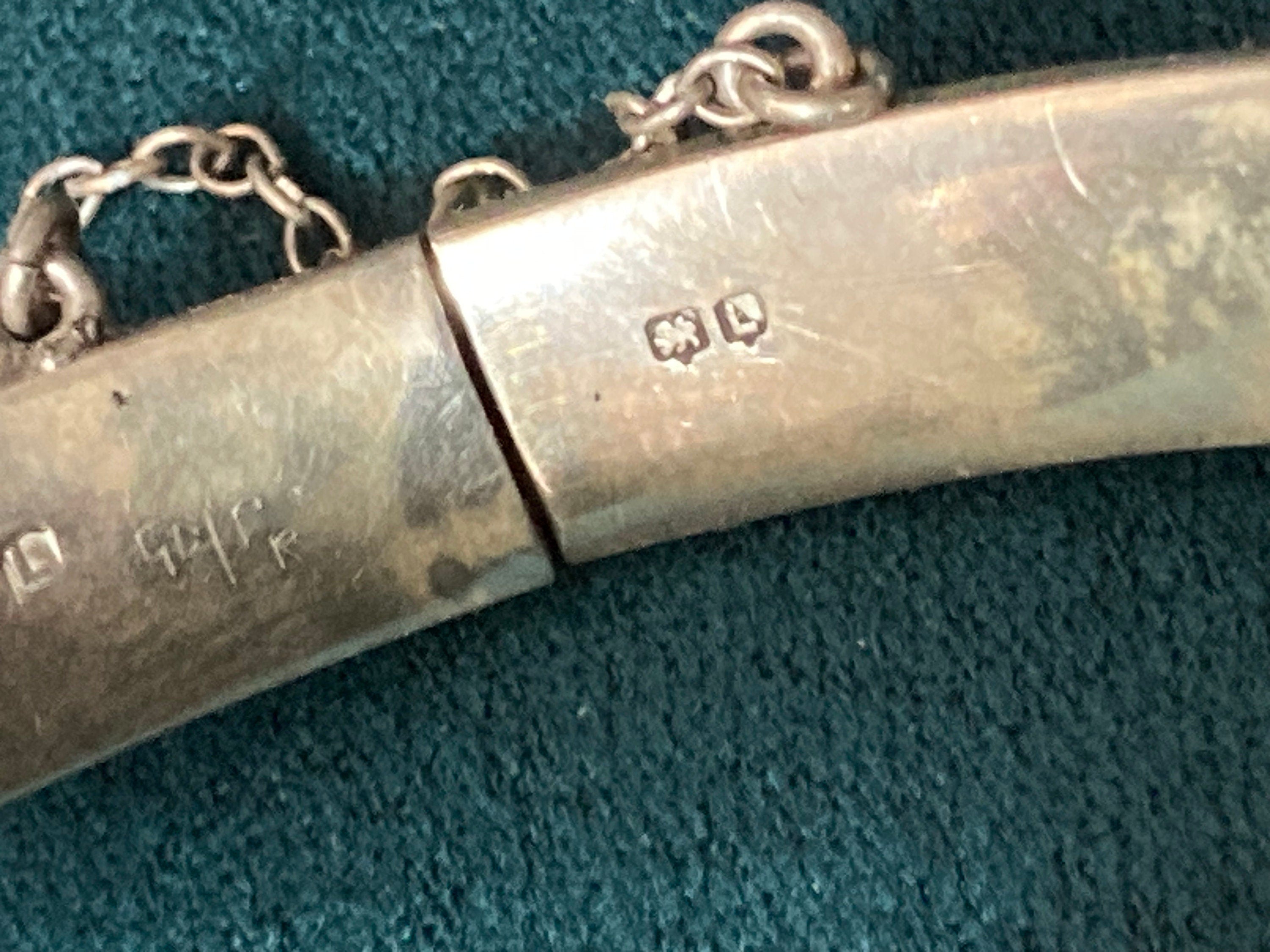 Vintage 925 sterling silver engraved floral bangle 12grams
