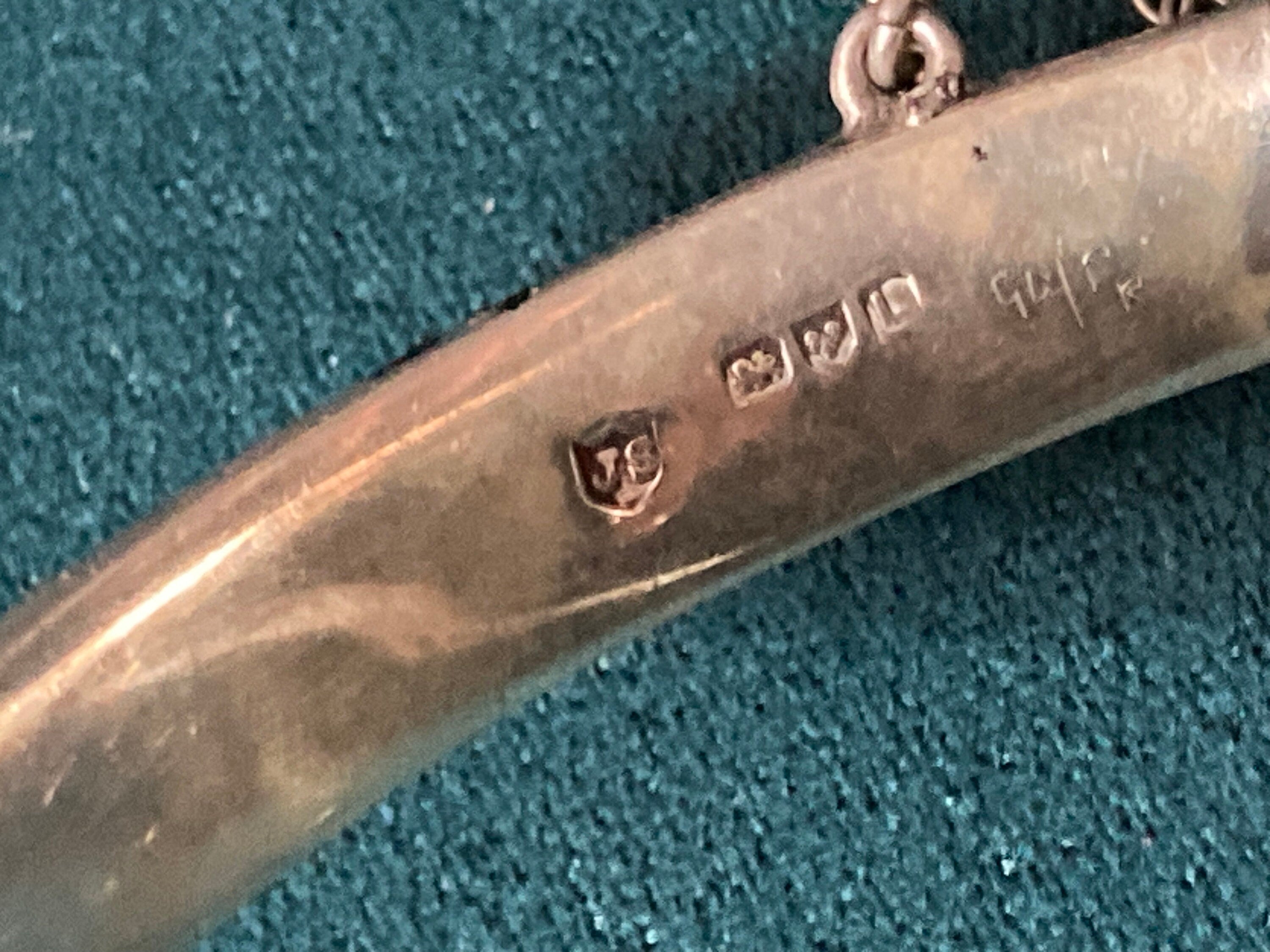 Vintage 925 sterling silver engraved floral bangle 12grams