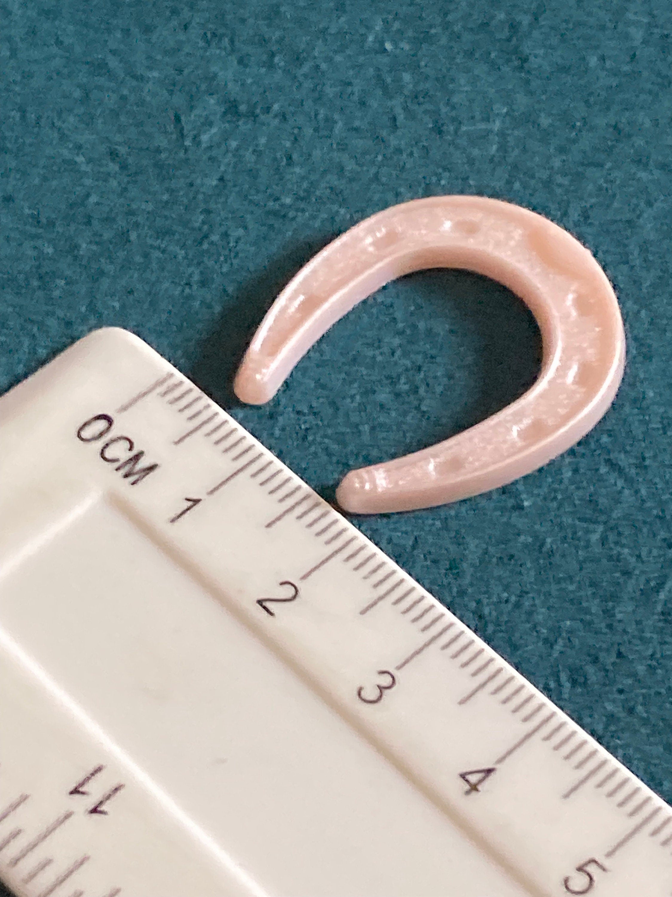 horseshoe Wedding Cake topper decoration Vintage baby pink plastic