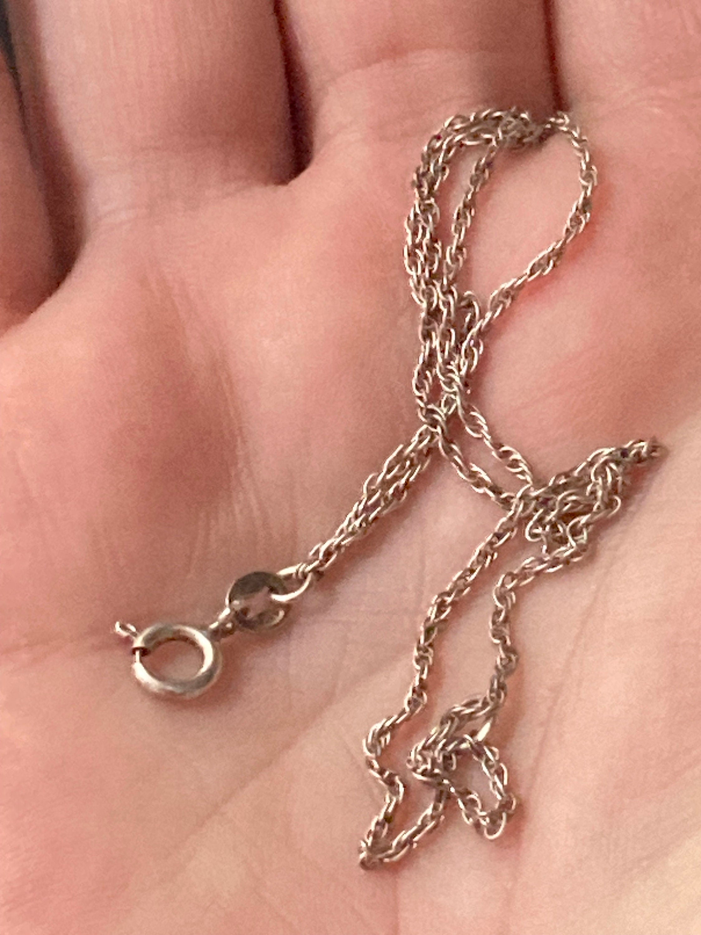 Vintage 925 Sterling silver 2 row fine rope twist chain link bracelet