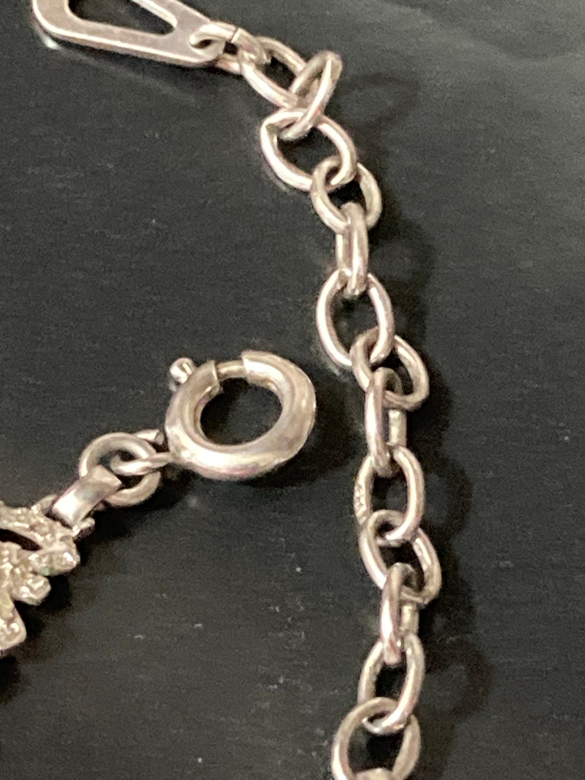 Petite 37cm vintage 925 Sterling Silver 1970s brutalist panel link Necklace 12.2grams