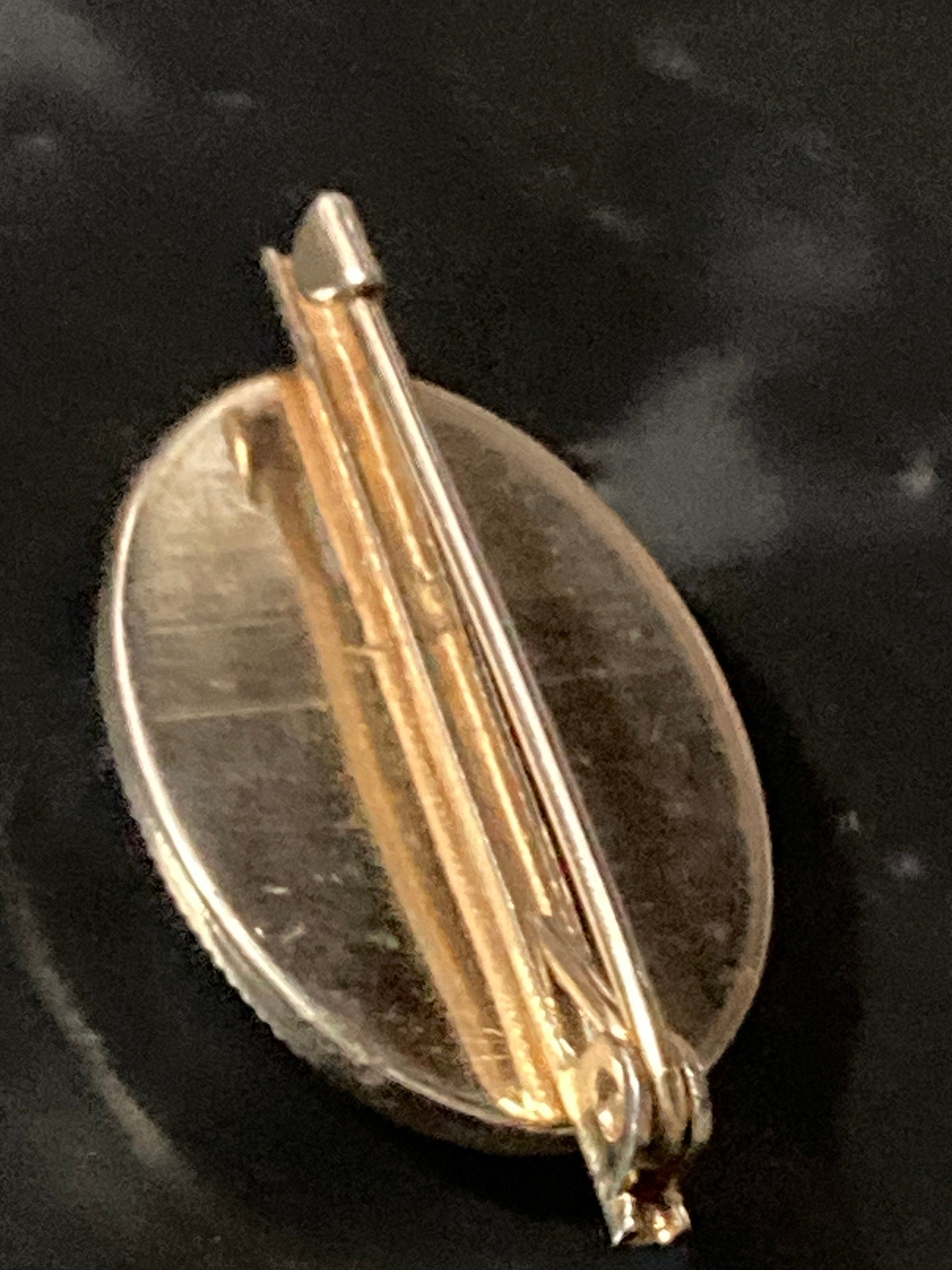 Vintage Italian Micro Mosaic Millefiori Brooch blue red Floral Flowers 1980s