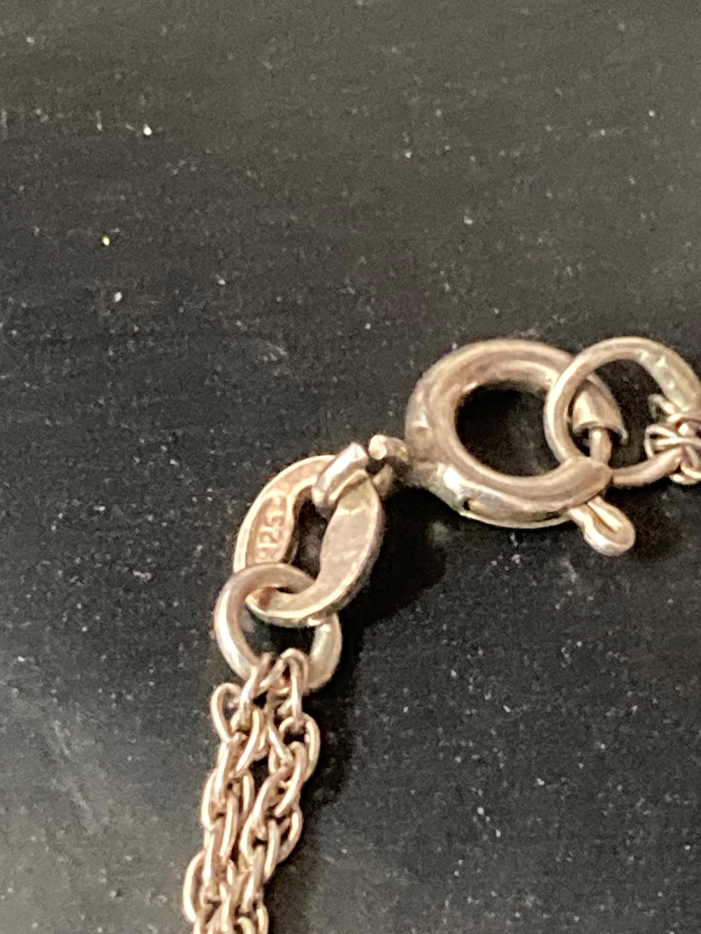 Vintage 925 Sterling silver 2 row fine rope twist chain link bracelet