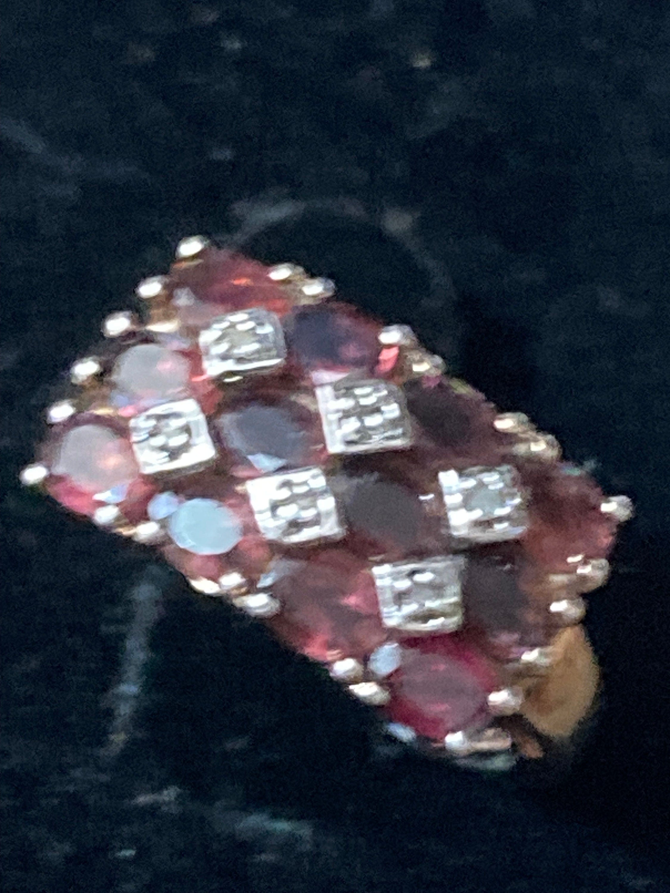 vintage garnet rhodolite or purple AMETHYST dress ring size N 925 sterling silver TGGC